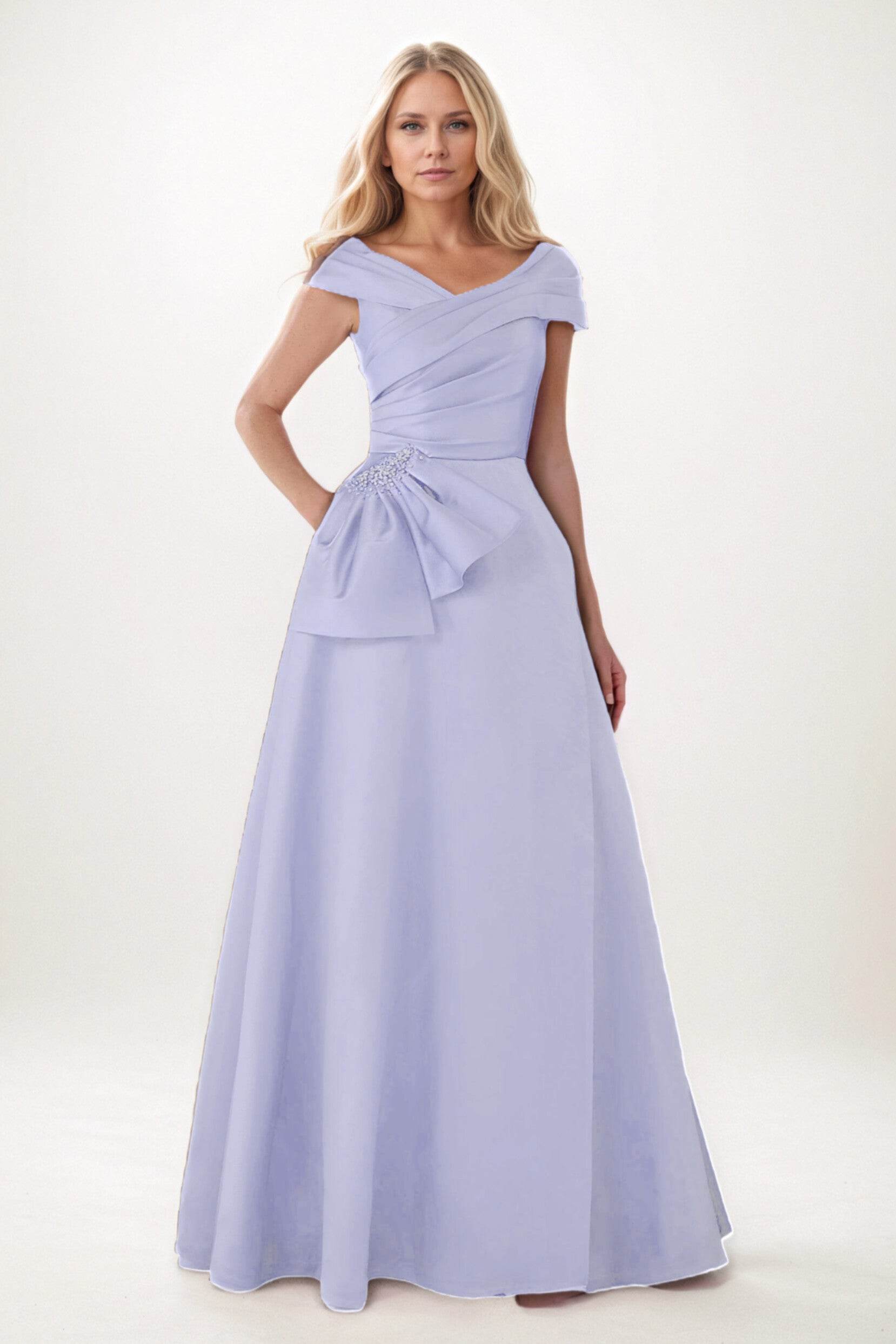 A-Line Maxi Satin Mother of the Bride Dresses CM0403 - COCOMELODY