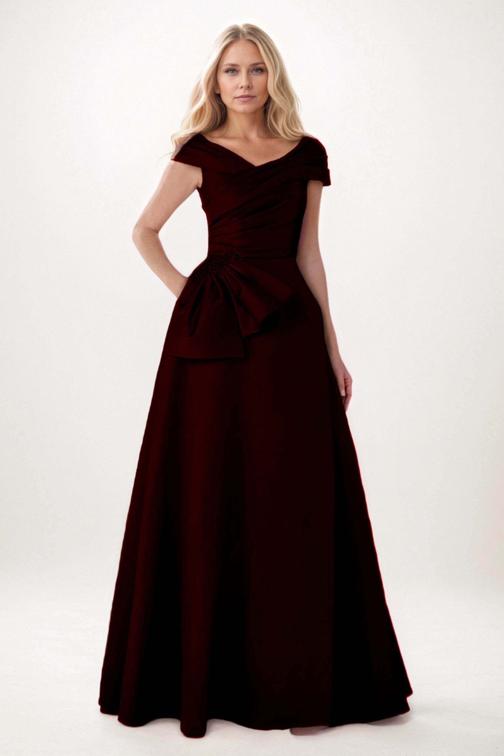 A-Line Maxi Satin Mother of the Bride Dresses CM0403 - COCOMELODY