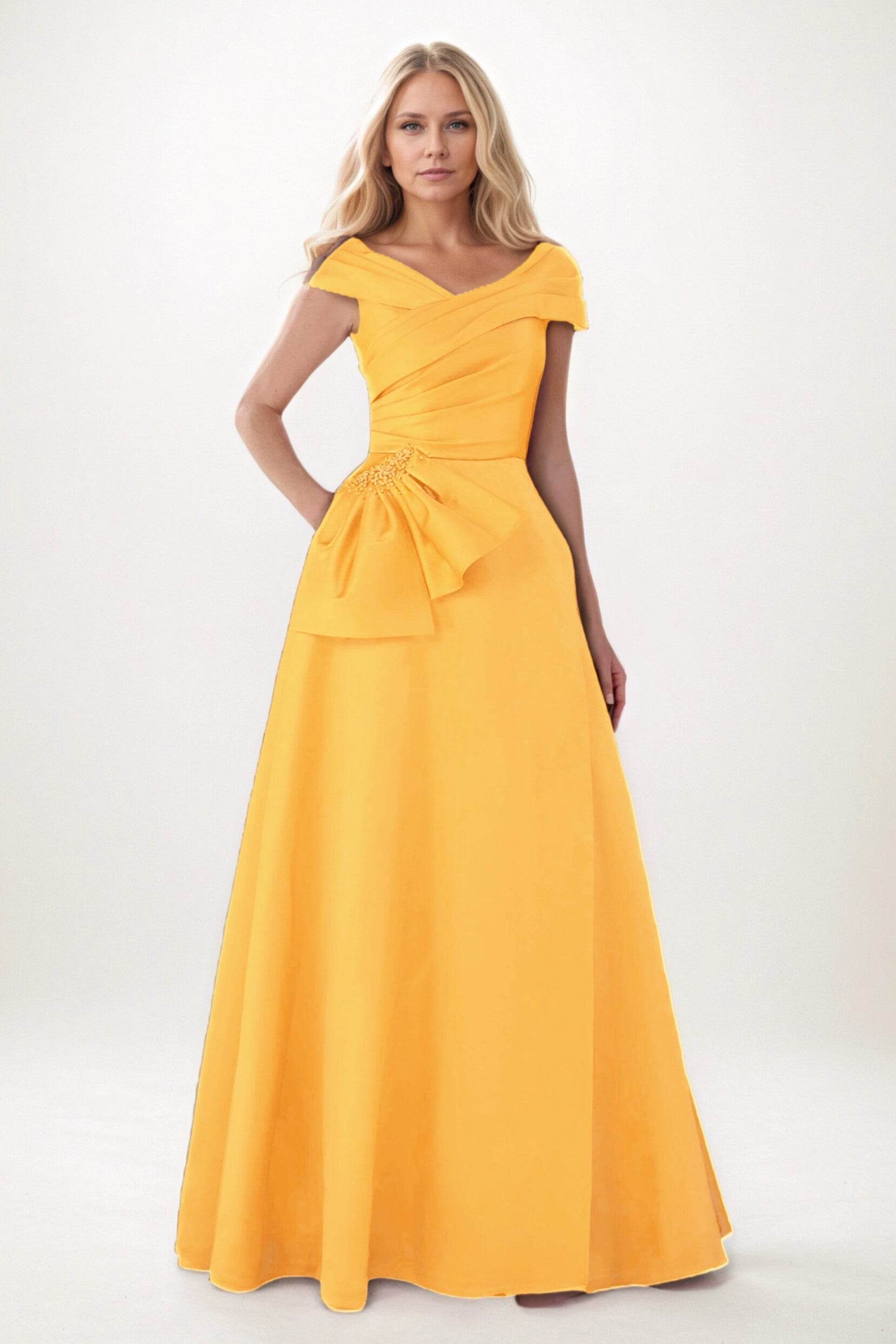 A-Line Maxi Satin Mother of the Bride Dresses CM0403 - COCOMELODY