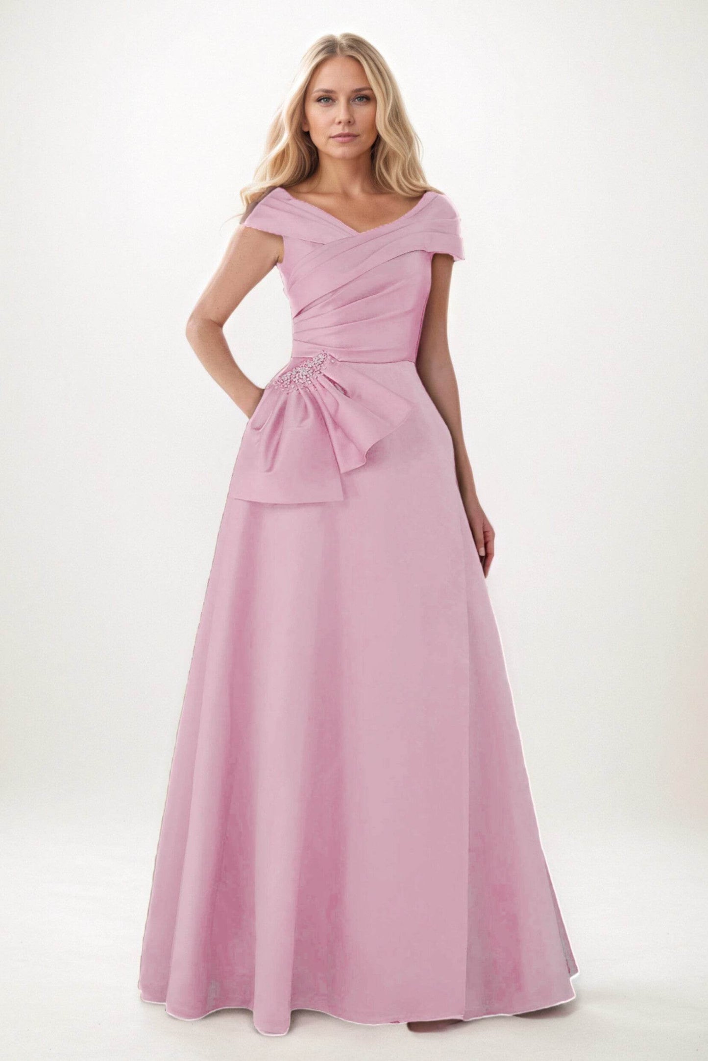 A-Line Maxi Satin Mother of the Bride Dresses CM0403 - COCOMELODY