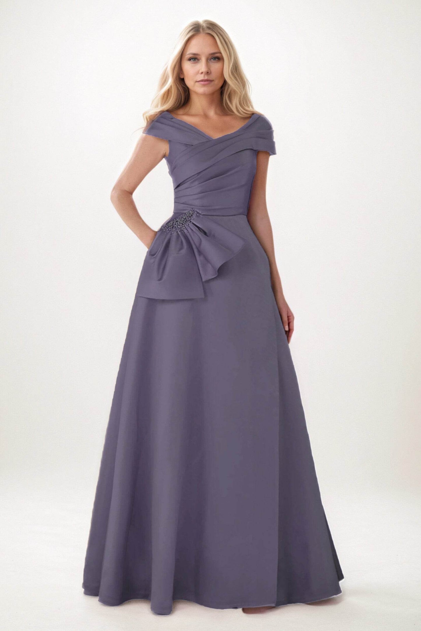 A-Line Maxi Satin Mother of the Bride Dresses CM0403 - COCOMELODY