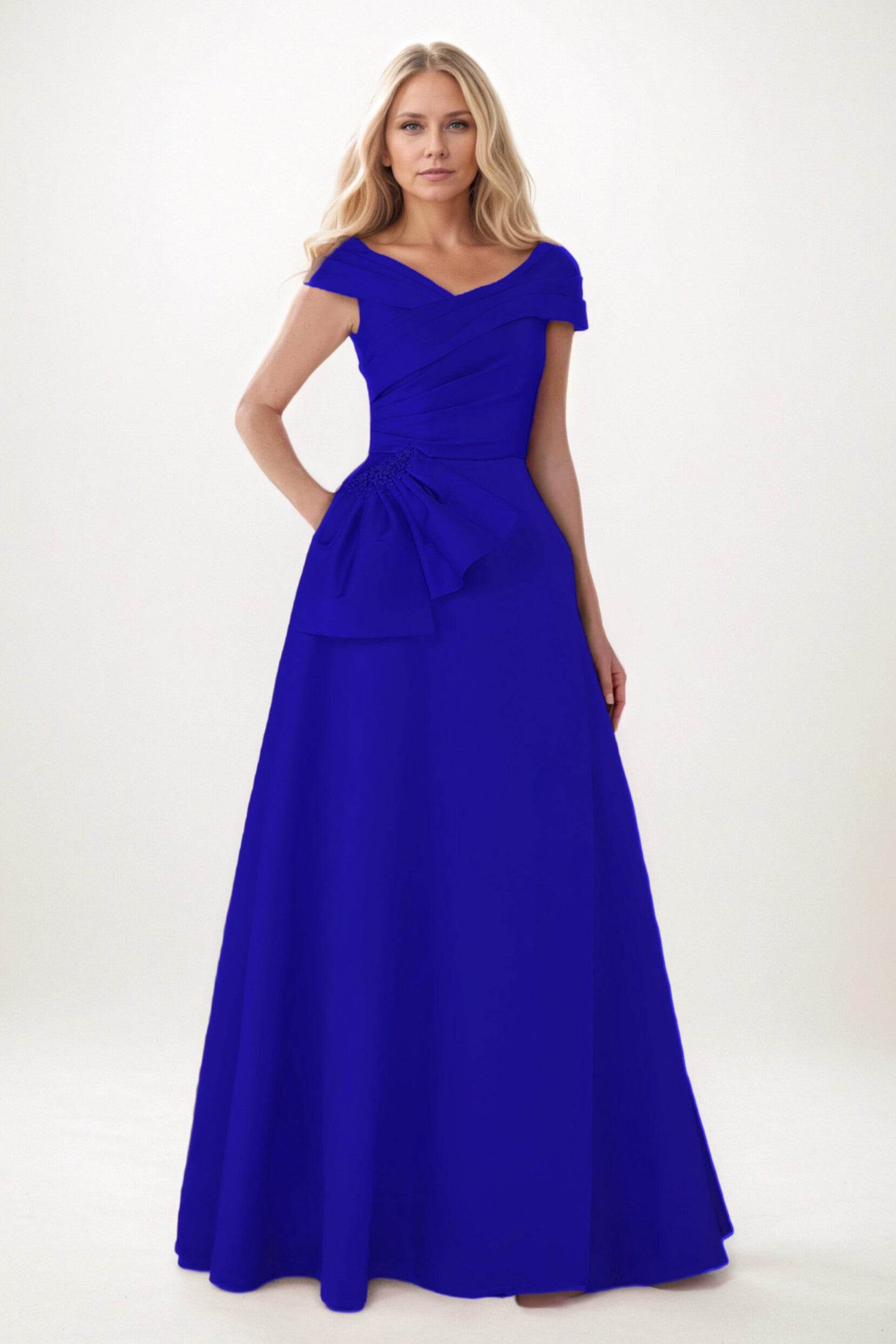 A-Line Maxi Satin Mother of the Bride Dresses CM0403 - COCOMELODY