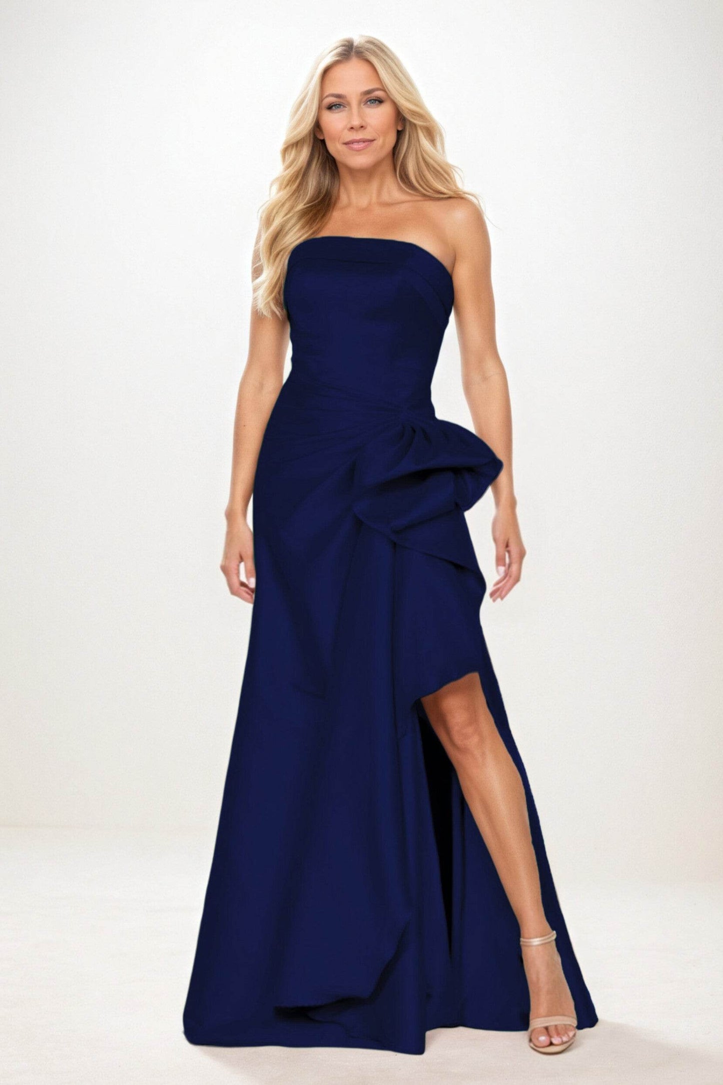 Sheath-Column Maxi Satin Mother of the Bride Dresses CM0404 - COCOMELODY