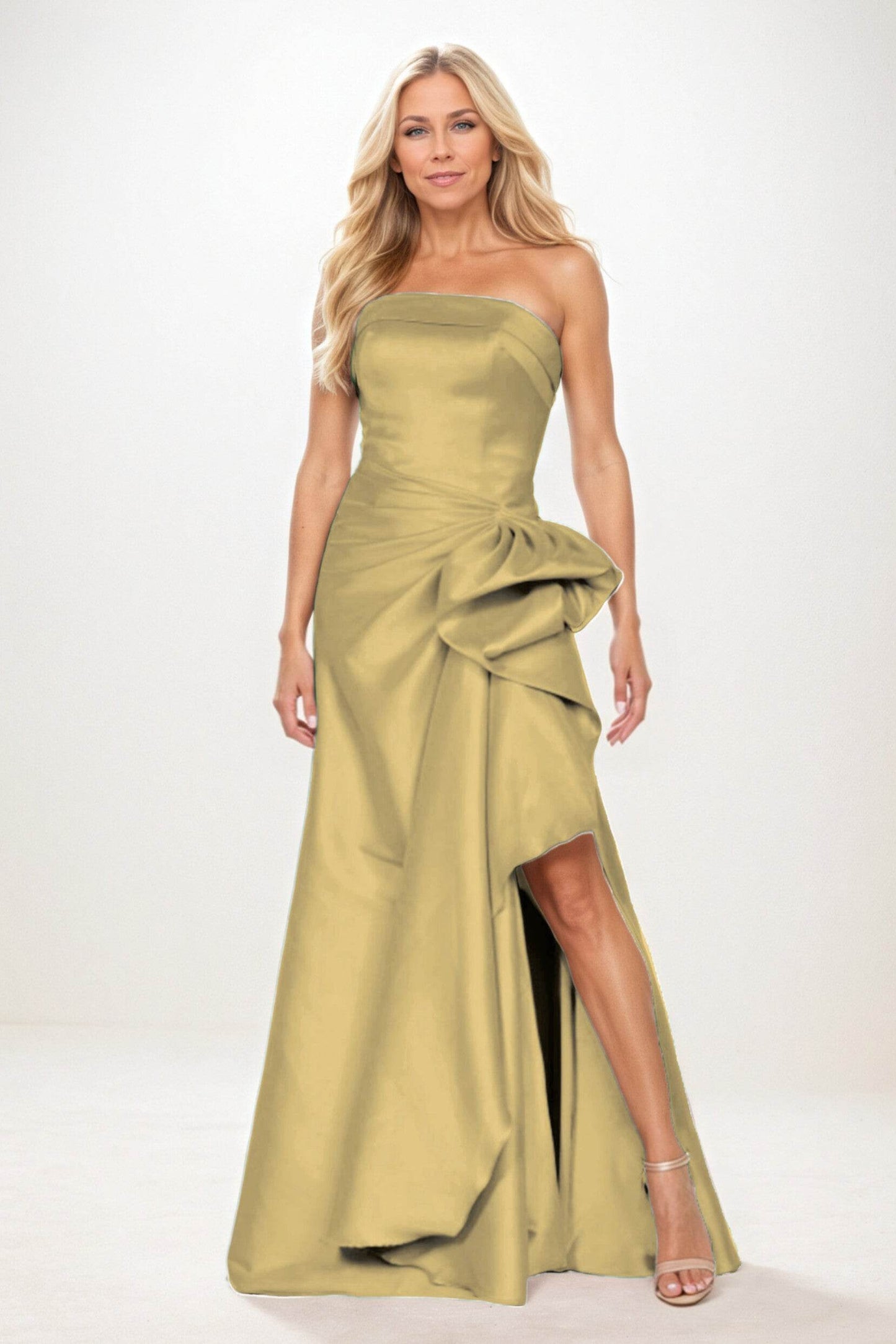 Sheath-Column Maxi Satin Mother of the Bride Dresses CM0404 - COCOMELODY