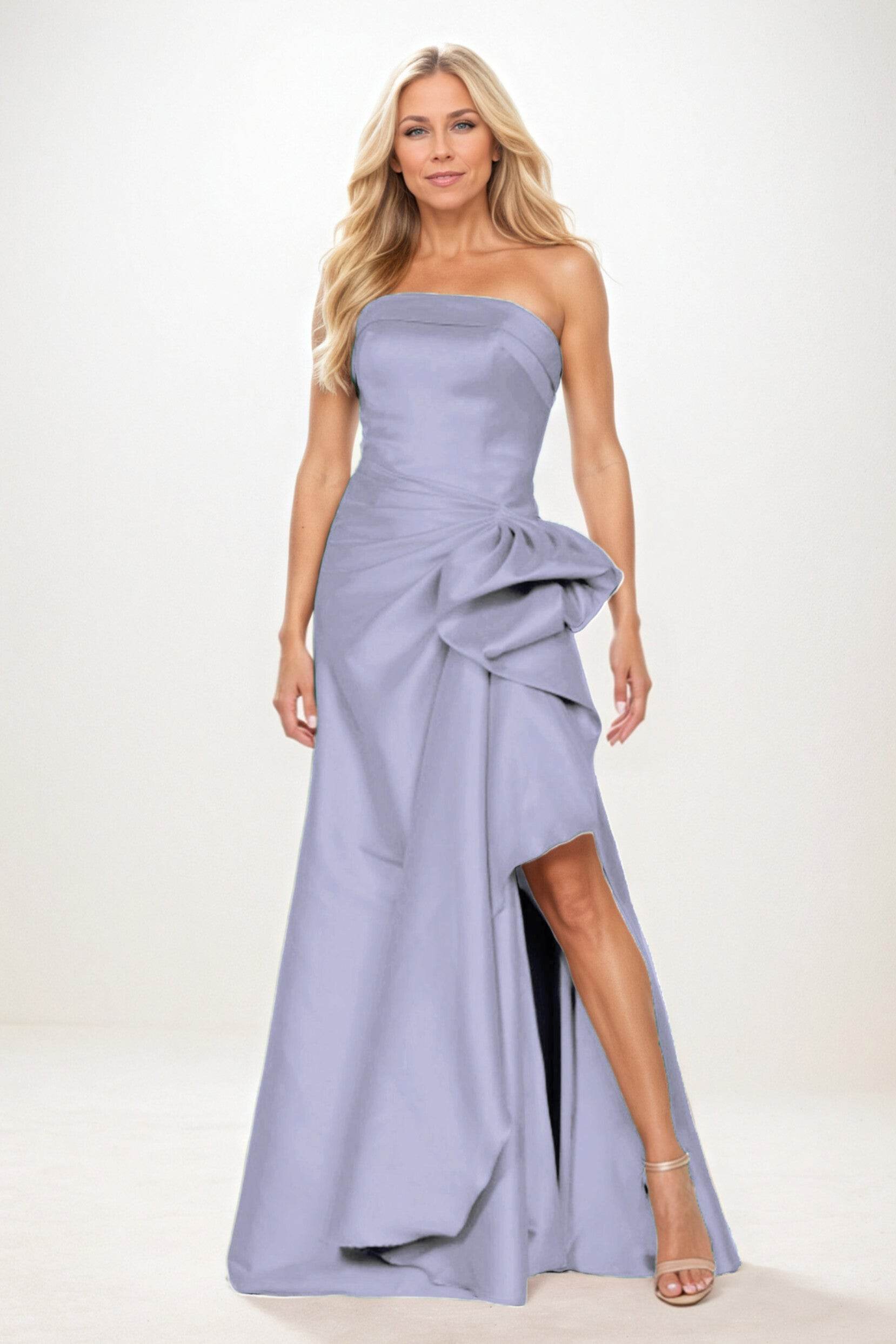 Sheath-Column Maxi Satin Mother of the Bride Dresses CM0404 - COCOMELODY