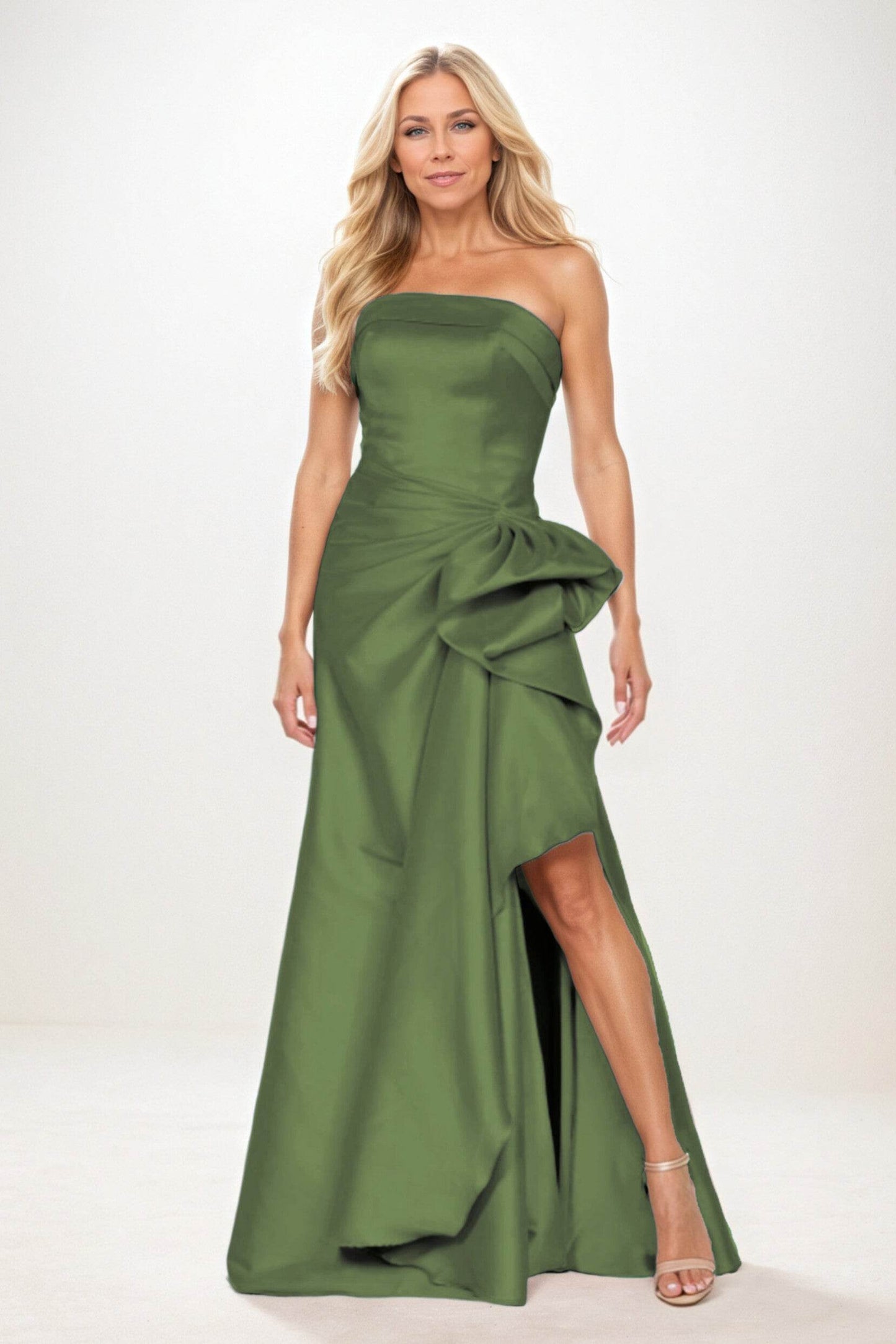 Sheath-Column Maxi Satin Mother of the Bride Dresses CM0404 - COCOMELODY