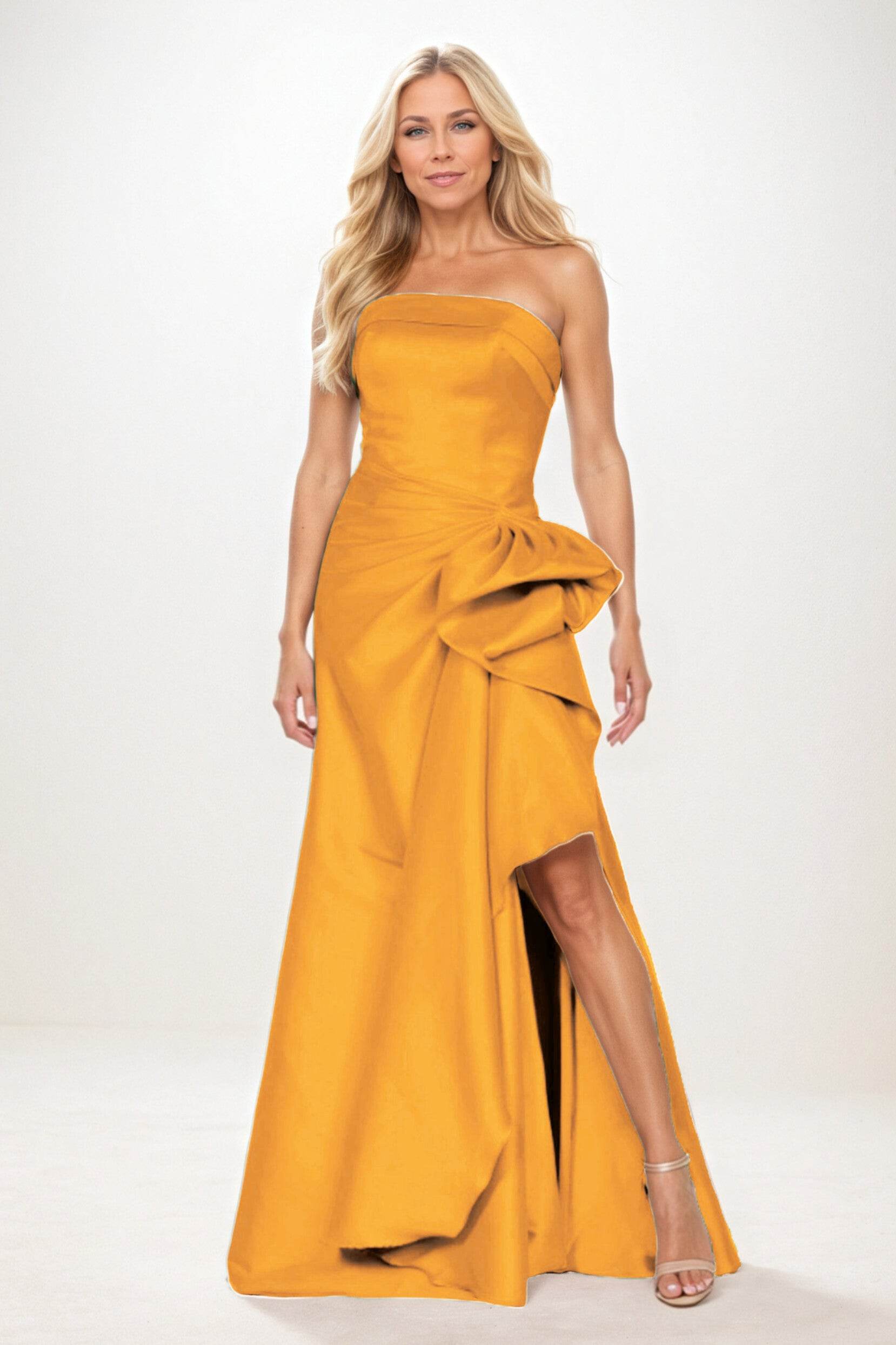 Sheath-Column Maxi Satin Mother of the Bride Dresses CM0404 - COCOMELODY