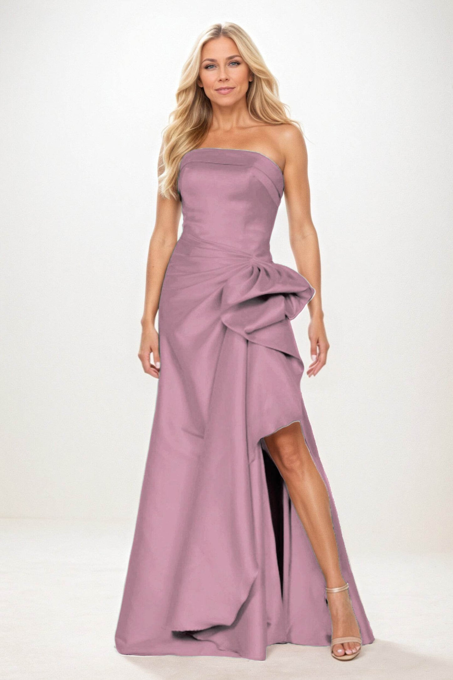 Sheath-Column Maxi Satin Mother of the Bride Dresses CM0404 - COCOMELODY