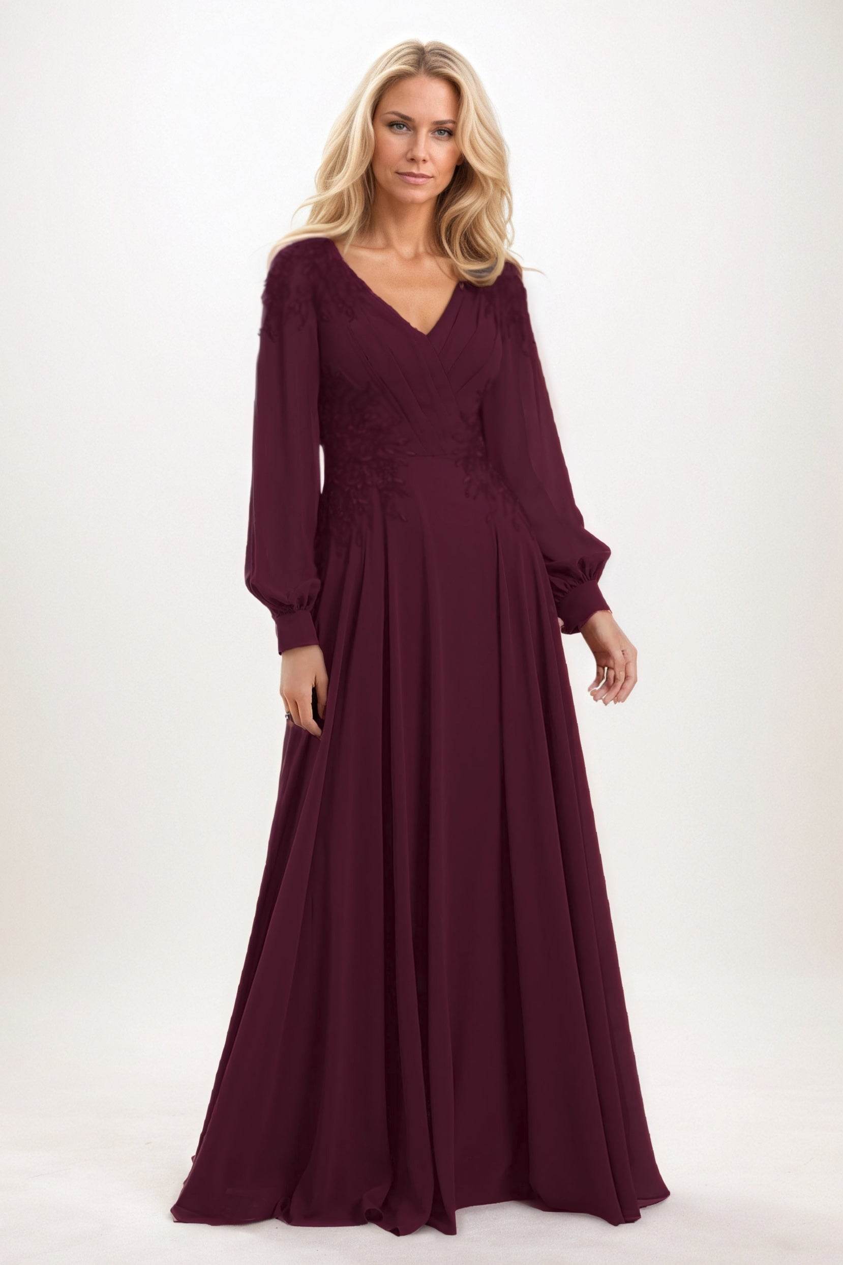 A-Line Maxi Chiffon Mother of the Bride Dresses COCOMELODY CM0405, Light Gray A-Line Maxi Chiffon Mother of the Bride Dresses COCOMELODY CM0405, Light Gray