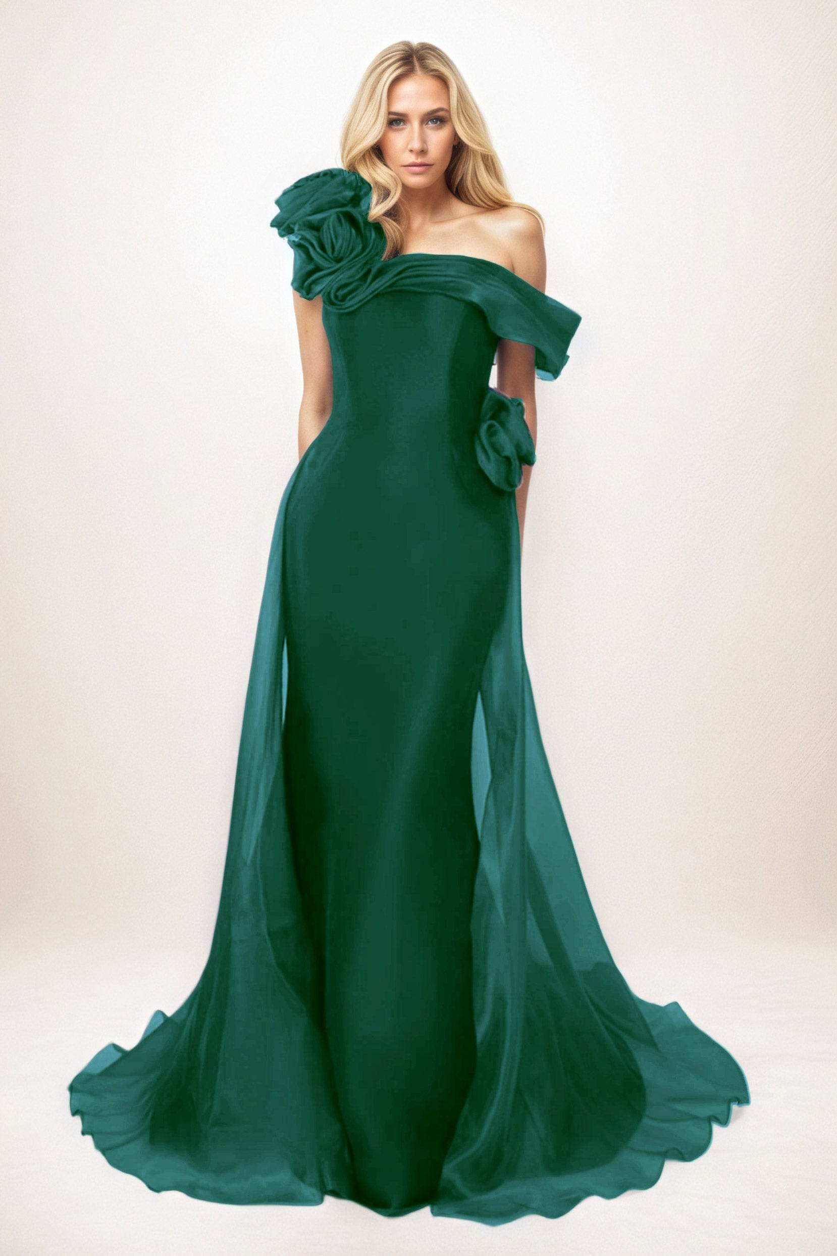 Trumpet-Mermaid Maxi Organza Mother of the Bride Dresses COCOMELODY CM0406 Trumpet-Mermaid Maxi Organza Mother of the Bride Dresses COCOMELODY CM0406