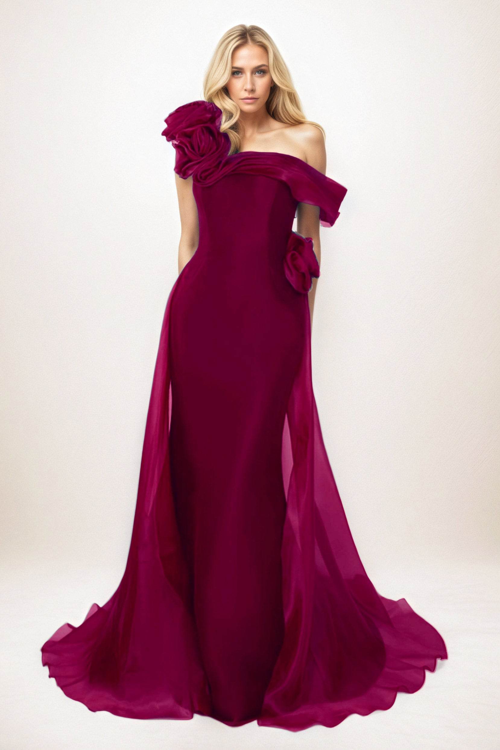 Trumpet-Mermaid Maxi Organza Mother of the Bride Dresses CM0406 - COCOMELODY