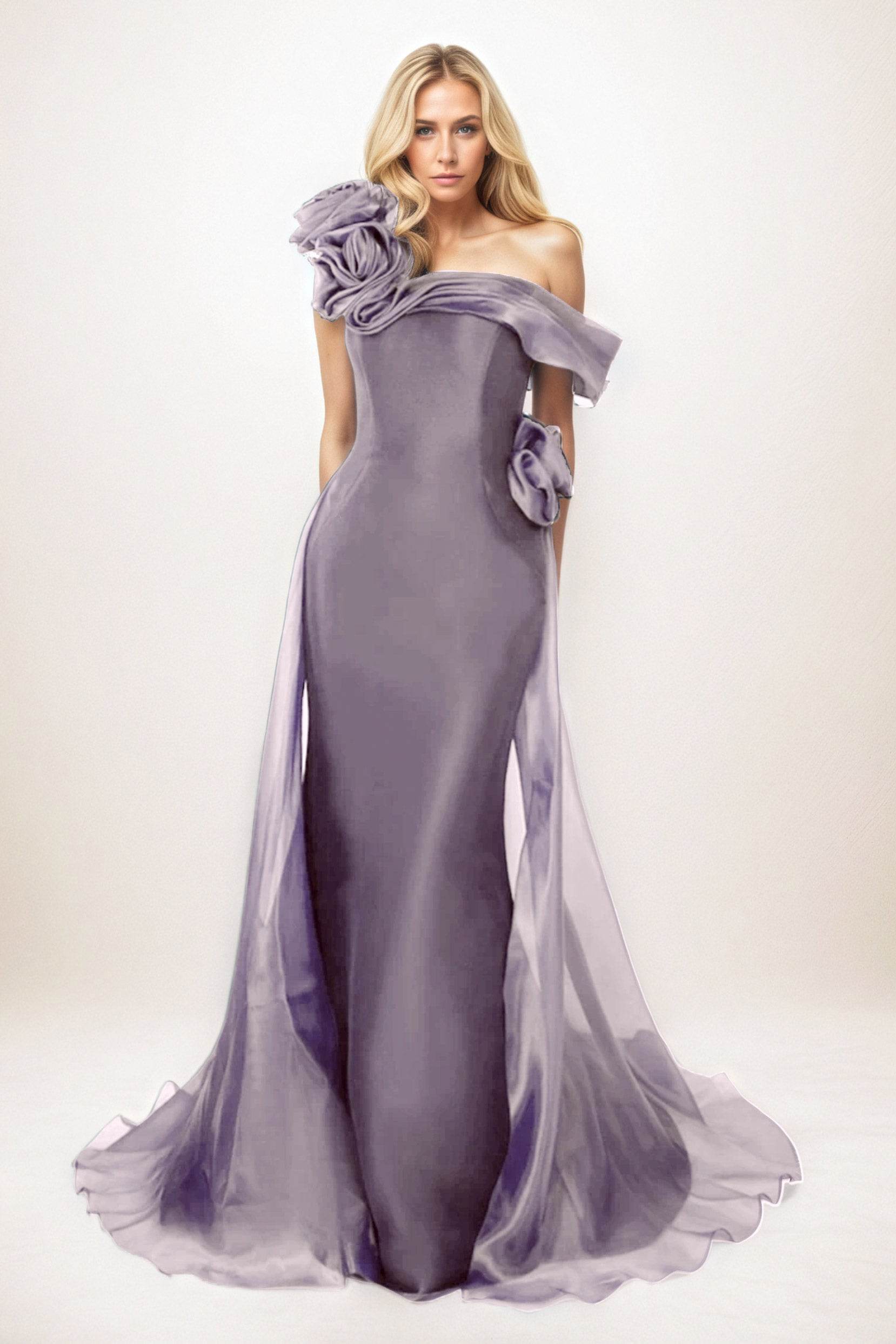 Trumpet-Mermaid Maxi Organza Mother of the Bride Dresses CM0406 - COCOMELODY