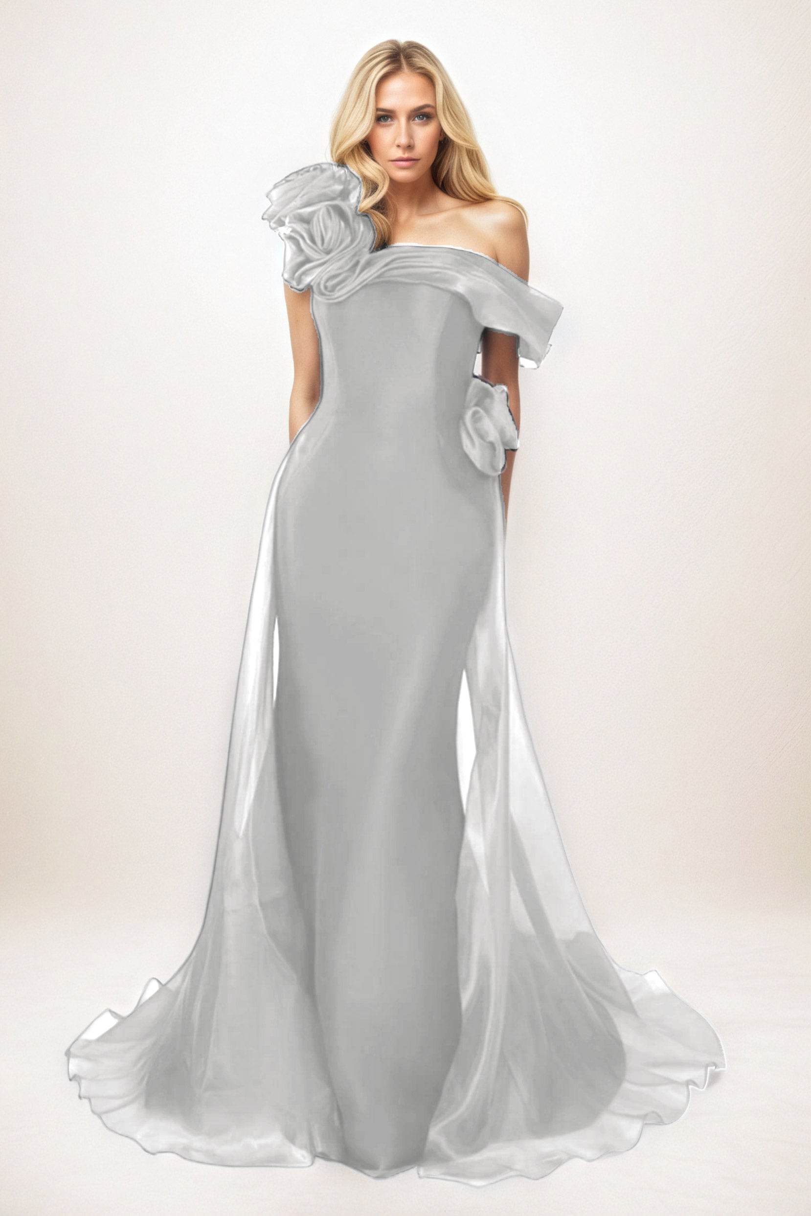 Trumpet-Mermaid Maxi Organza Mother of the Bride Dresses CM0406 - COCOMELODY