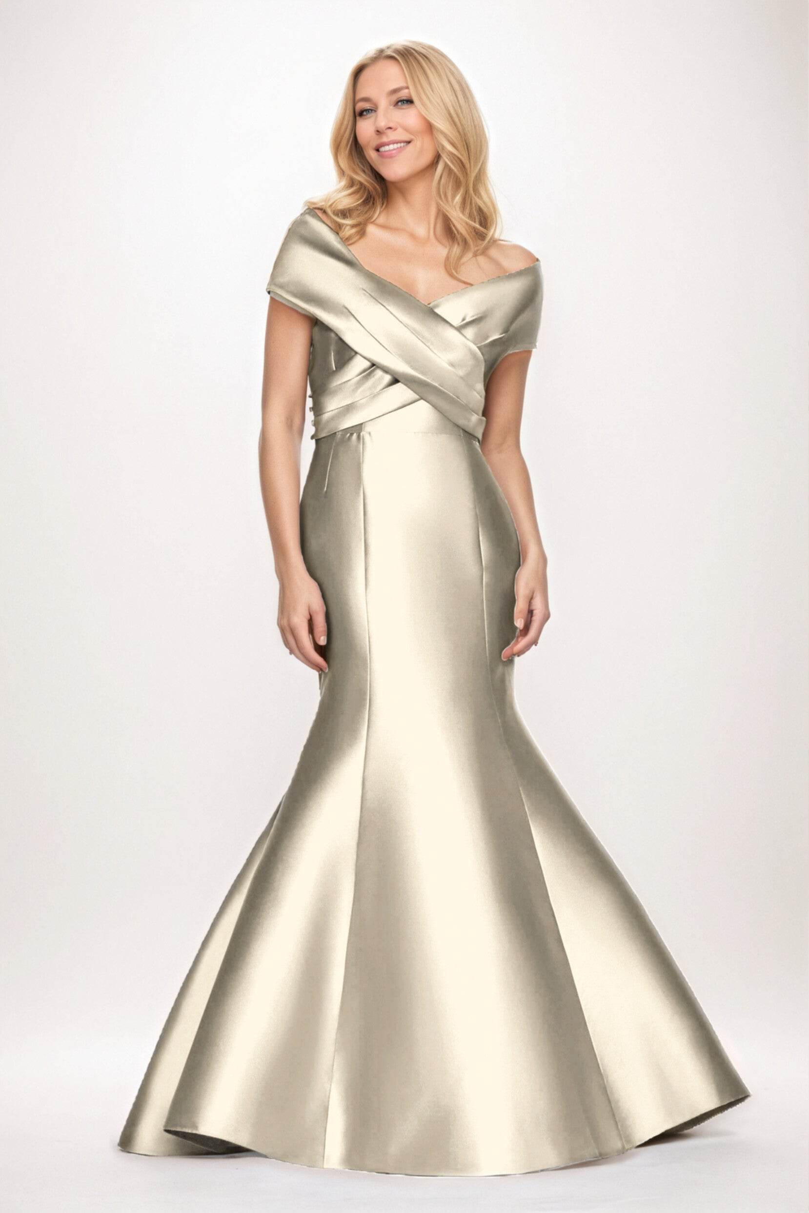 Trumpet-Mermaid Maxi Satin Mother of the Bride Dresses CM0407 - COCOMELODY