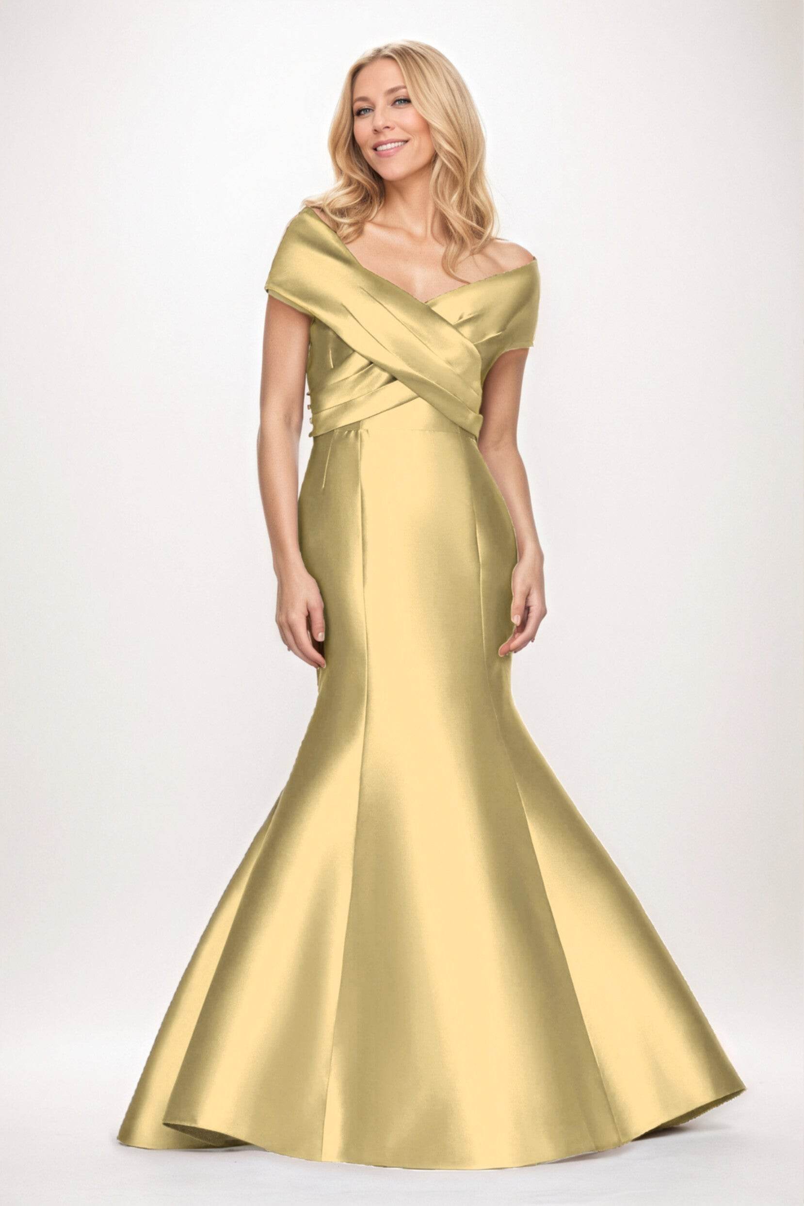 Trumpet-Mermaid Maxi Satin Mother of the Bride Dresses CM0407 - COCOMELODY