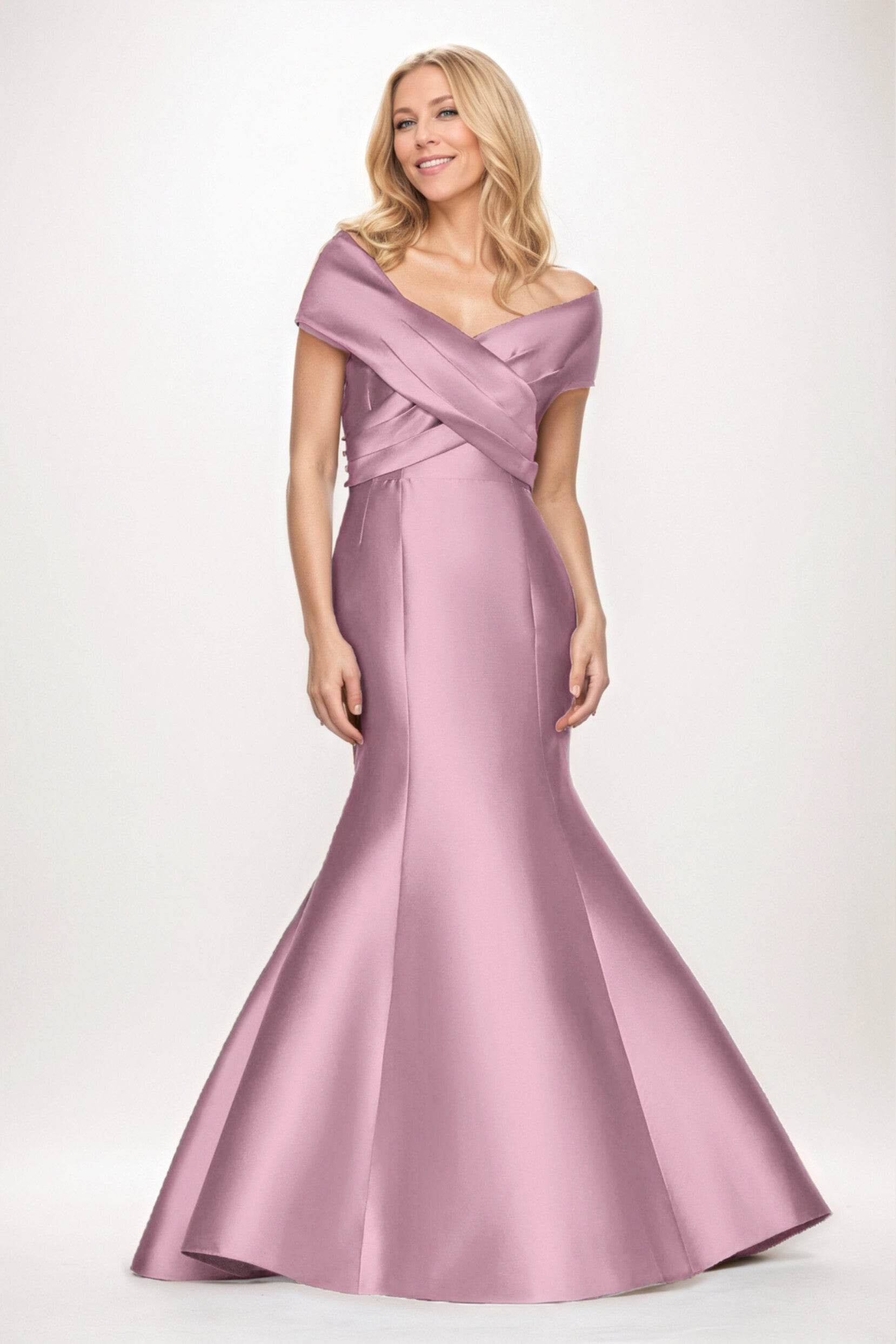Trumpet-Mermaid Maxi Satin Mother of the Bride Dresses CM0407 - COCOMELODY