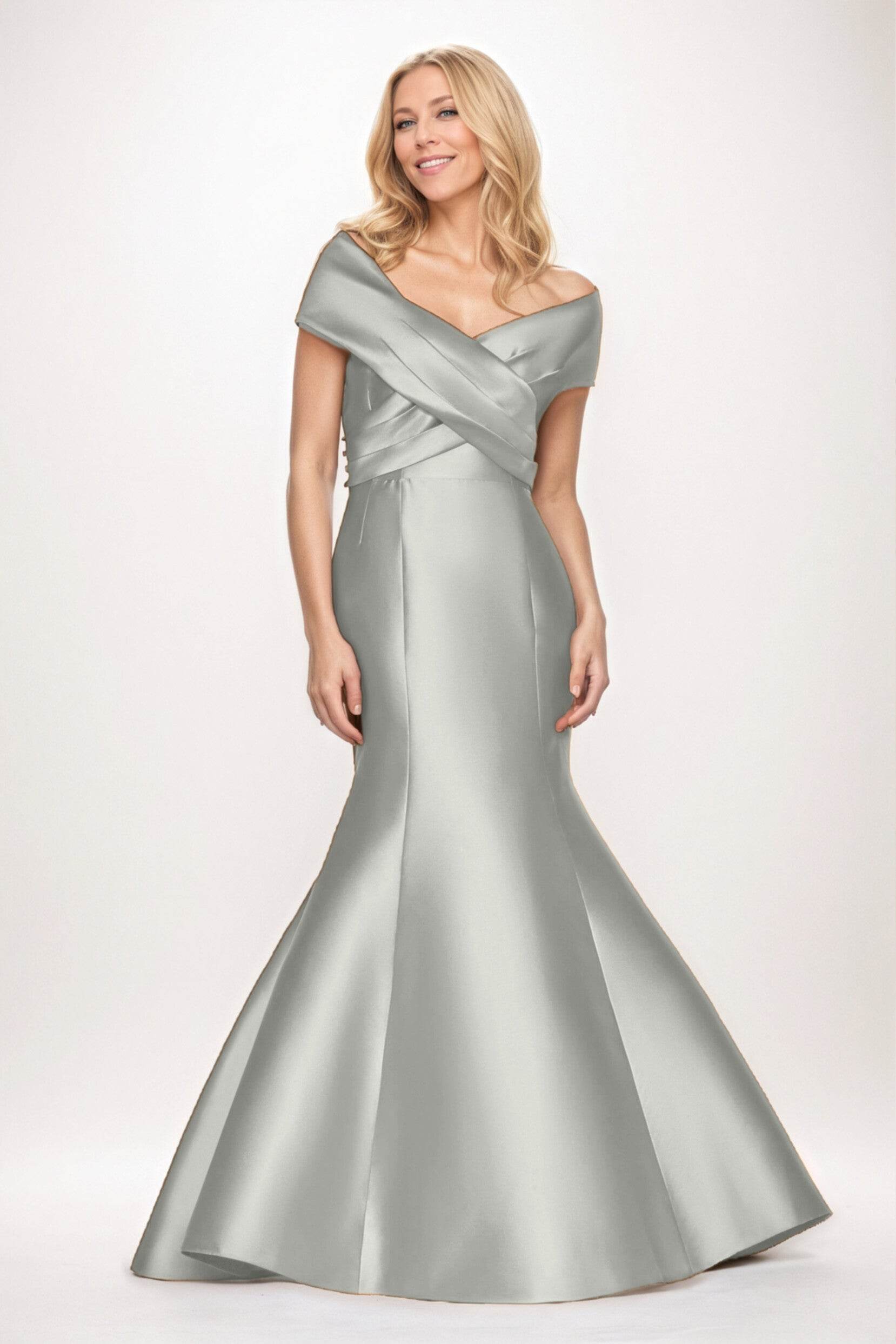 Trumpet-Mermaid Maxi Satin Mother of the Bride Dresses CM0407 - COCOMELODY