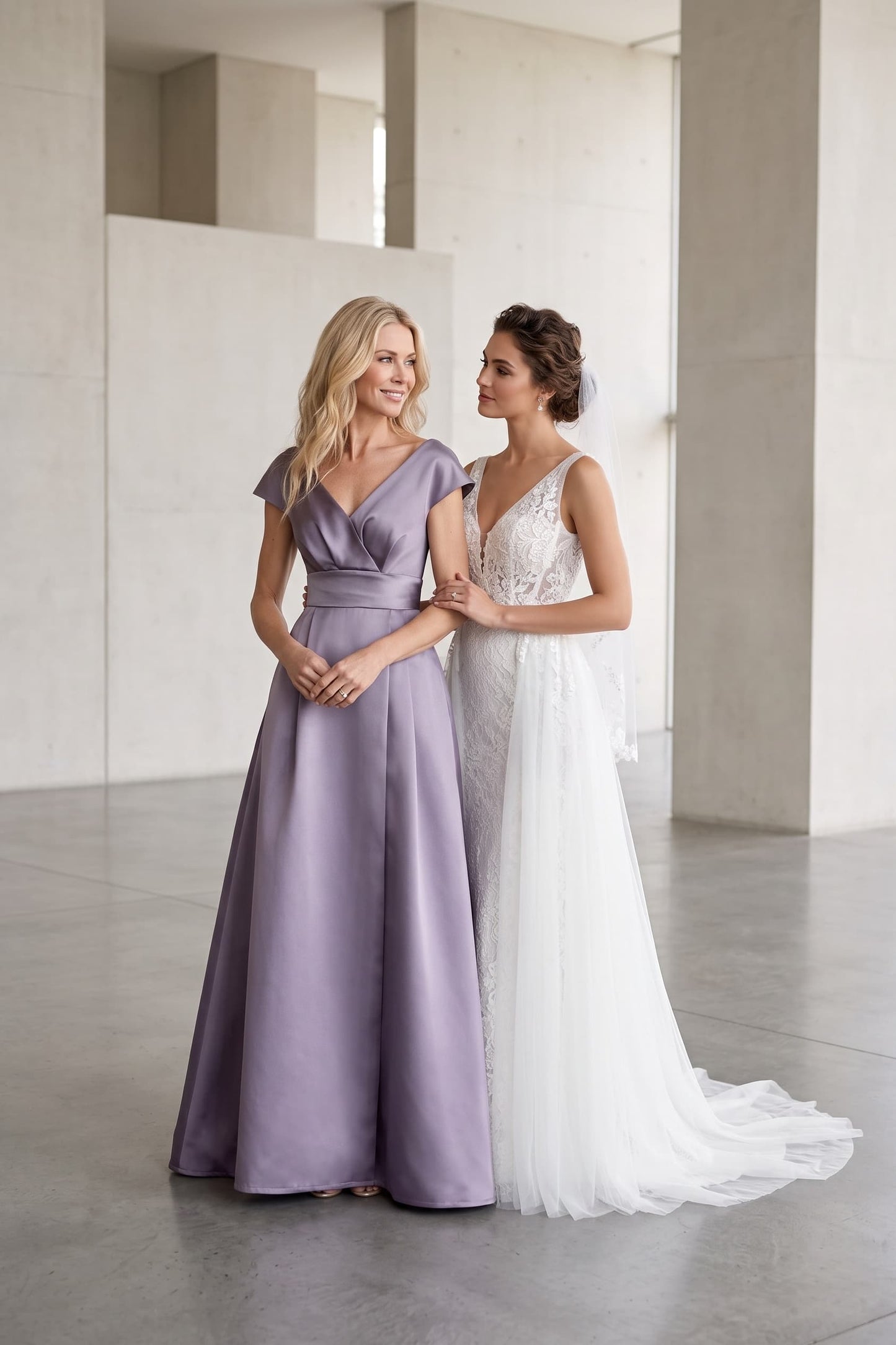A-Line Maxi Satin Mother of the Bride Dresses CM0408 - Purple Dusk - COCOMELODY