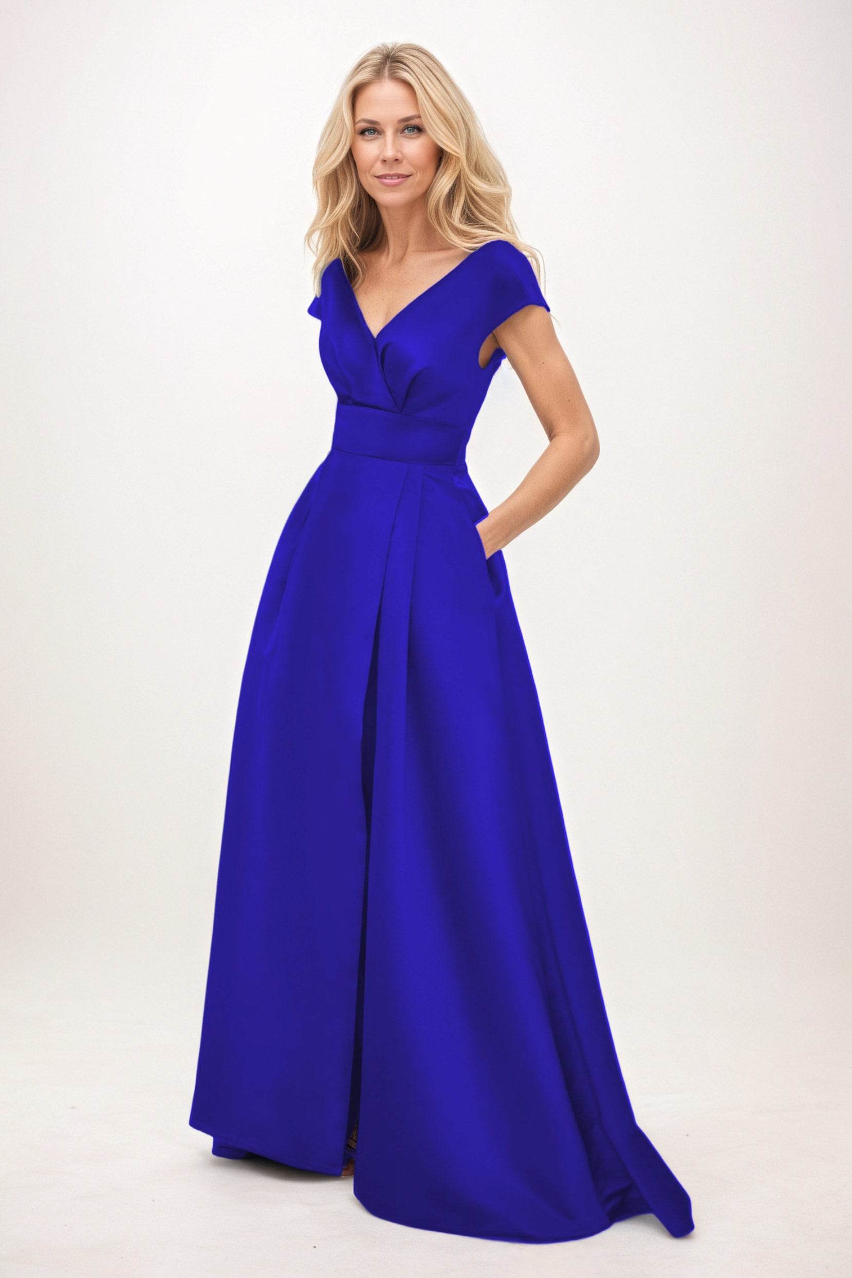 A-Line Maxi Satin Mother of the Bride Dresses CM0408 - COCOMELODY