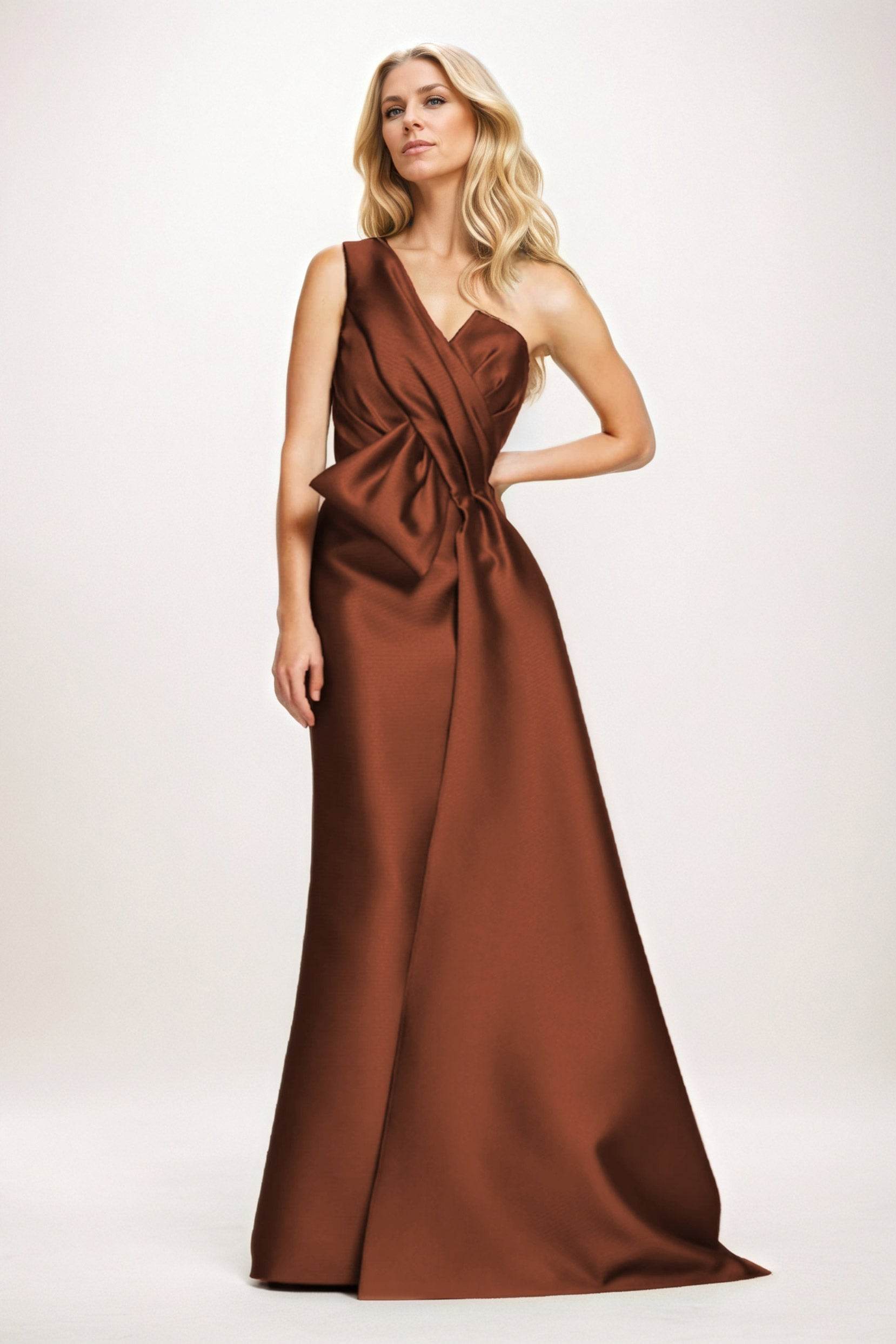 Sheath-Column Maxi Satin Mother of the Bride Dresses CM0410 - COCOMELODY