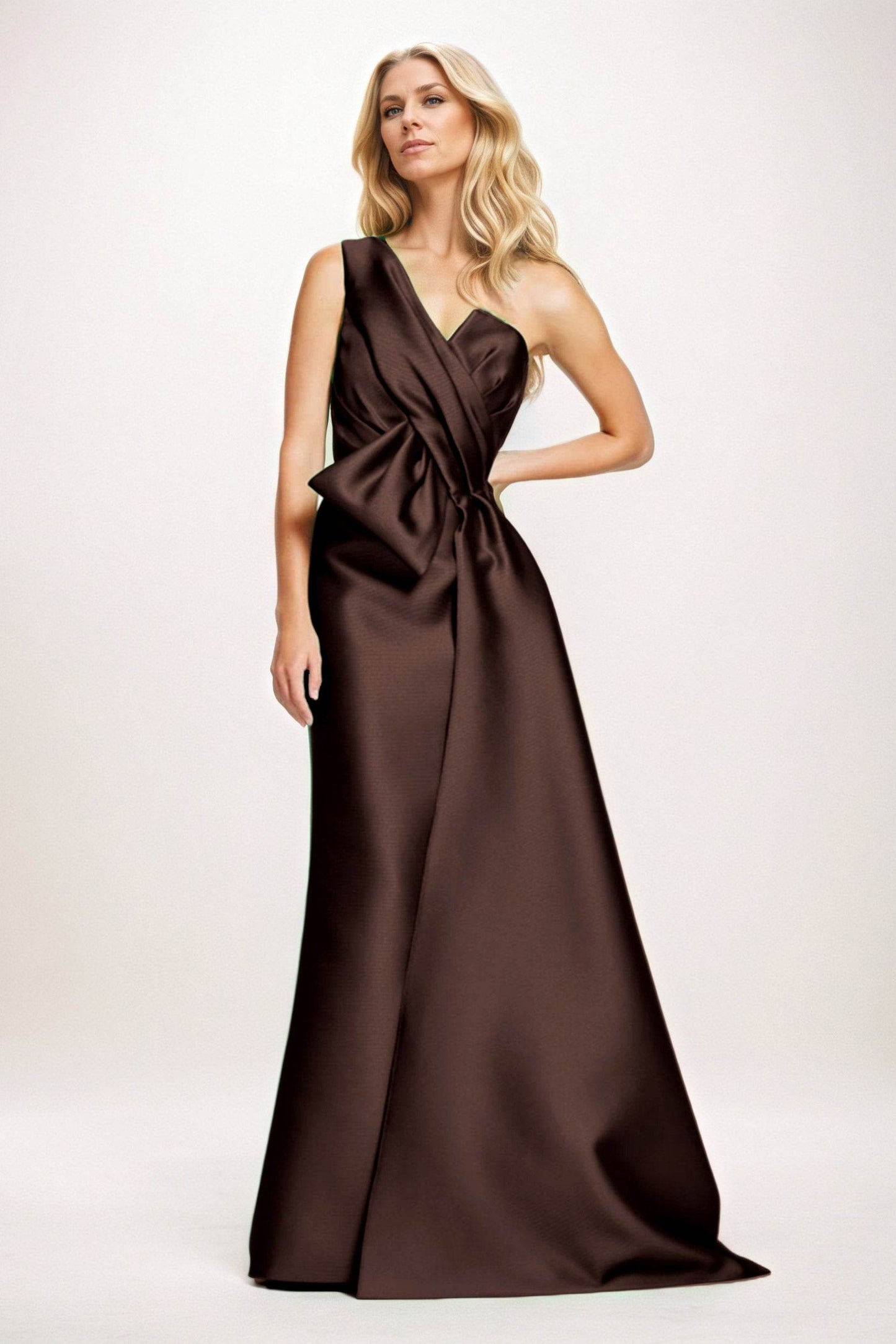 Sheath-Column Maxi Satin Mother of the Bride Dresses CM0410 - COCOMELODY