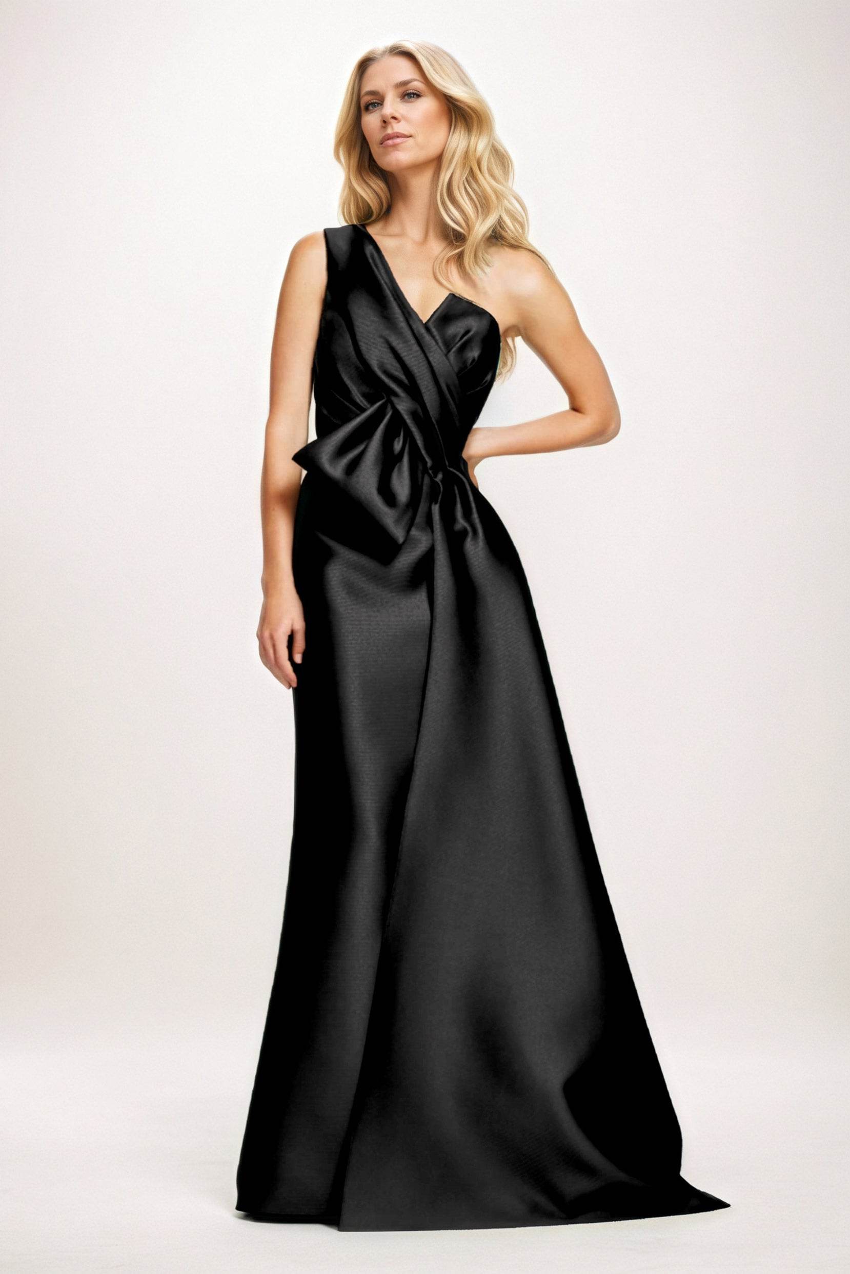 Sheath-Column Maxi Satin Mother of the Bride Dresses CM0410 - COCOMELODY