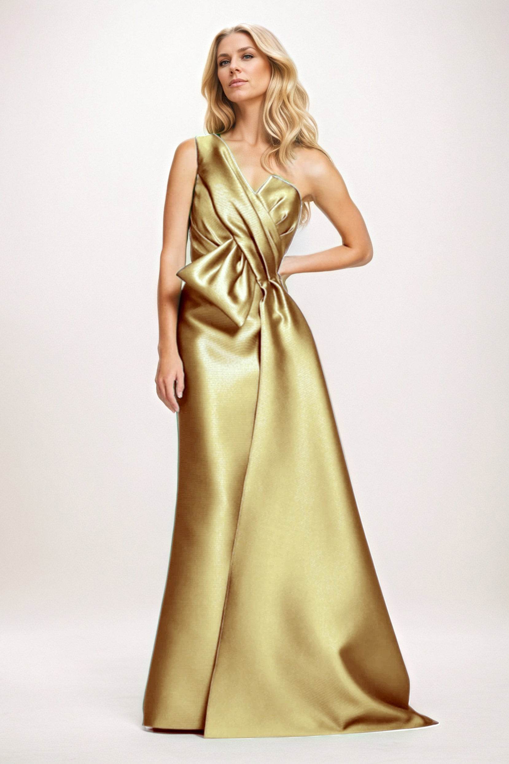 Sheath-Column Maxi Satin Mother of the Bride Dresses CM0410 - COCOMELODY