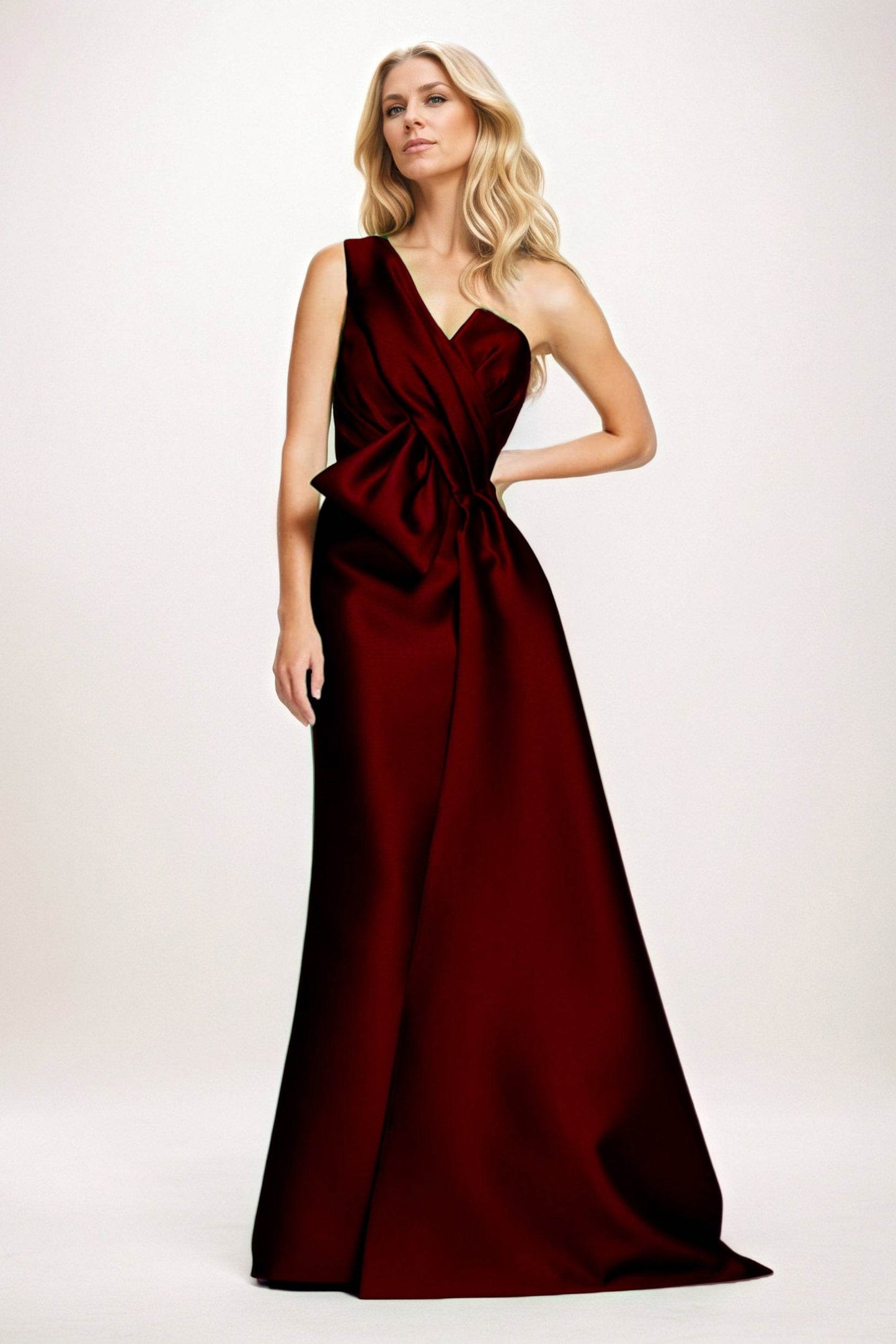 Sheath-Column Maxi Satin Mother of the Bride Dresses CM0410 - COCOMELODY