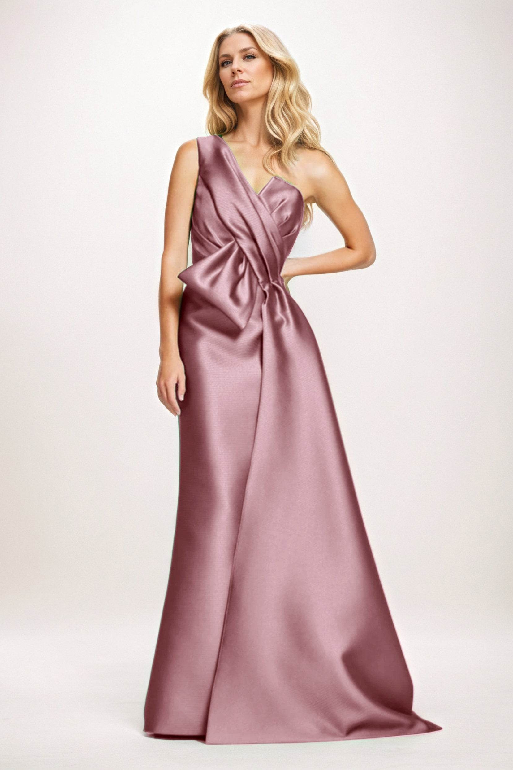 Sheath-Column Maxi Satin Mother of the Bride Dresses CM0410 - COCOMELODY