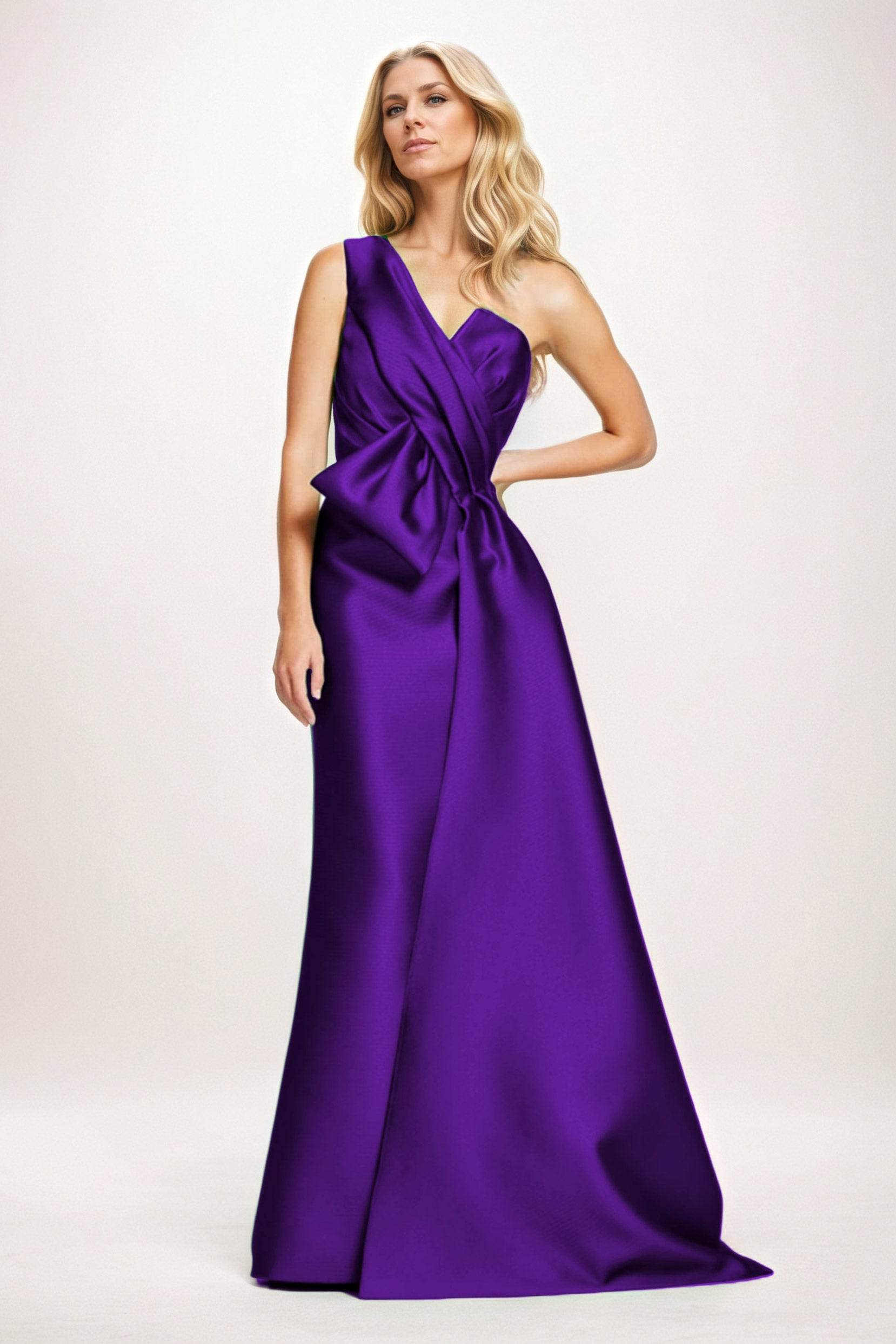 Sheath-Column Maxi Satin Mother of the Bride Dresses CM0410 - COCOMELODY