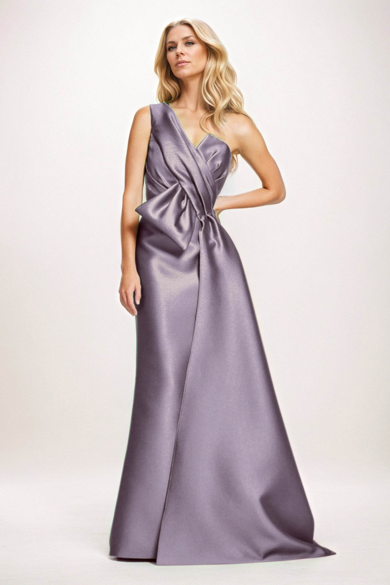Sheath-Column Maxi Satin Mother of the Bride Dresses CM0410 - COCOMELODY