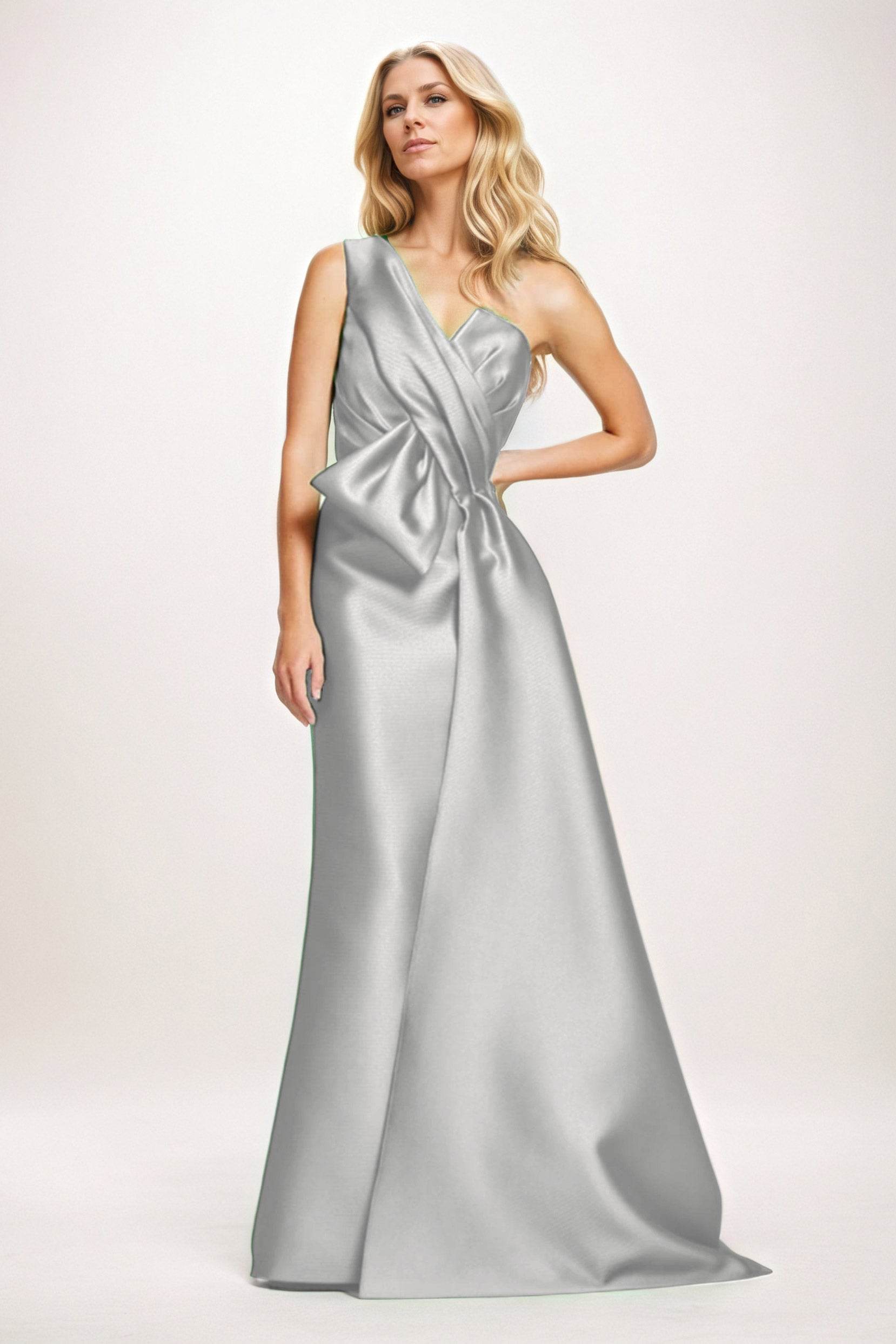 Sheath-Column Maxi Satin Mother of the Bride Dresses CM0410 - COCOMELODY