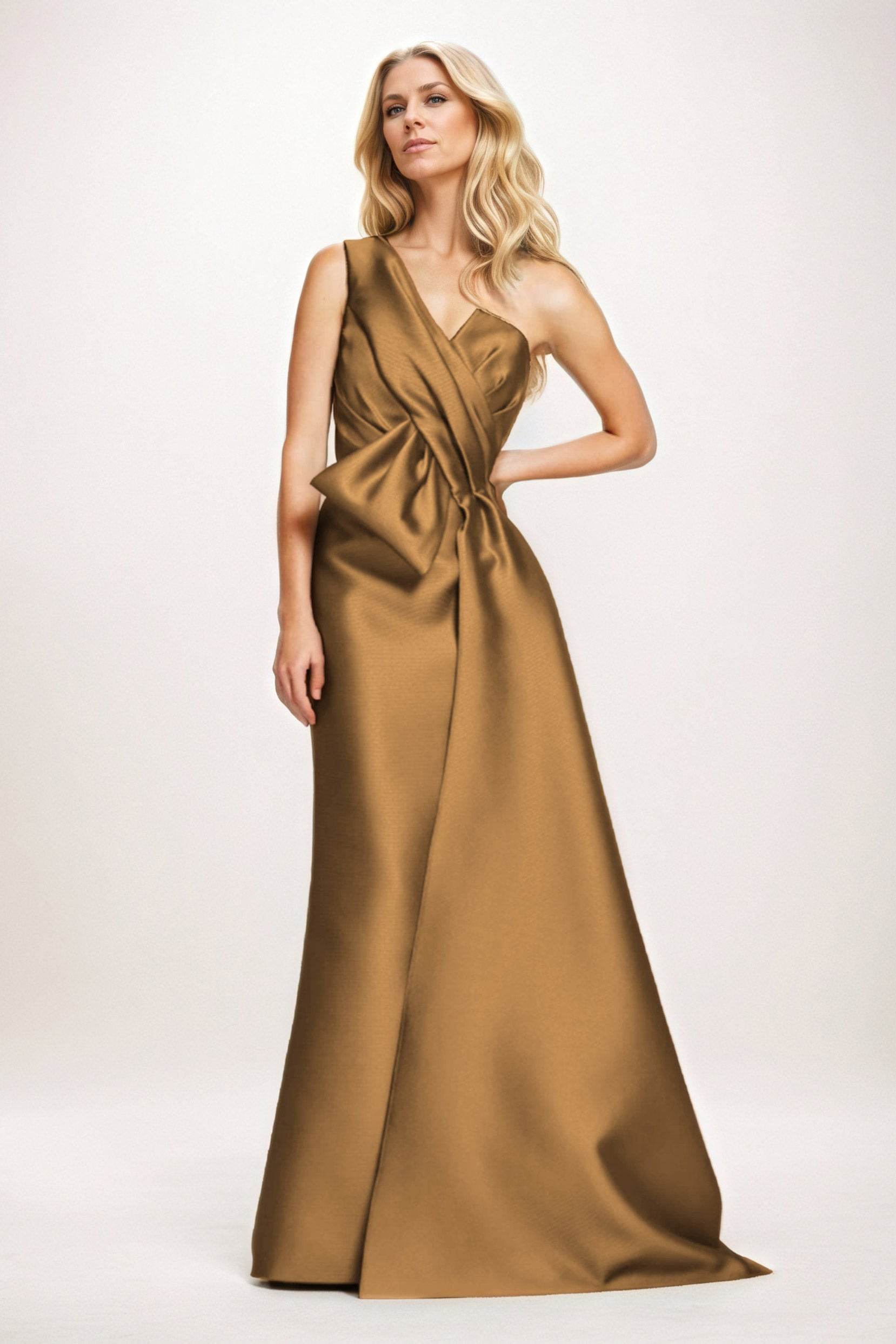 Sheath-Column Maxi Satin Mother of the Bride Dresses CM0410 - COCOMELODY