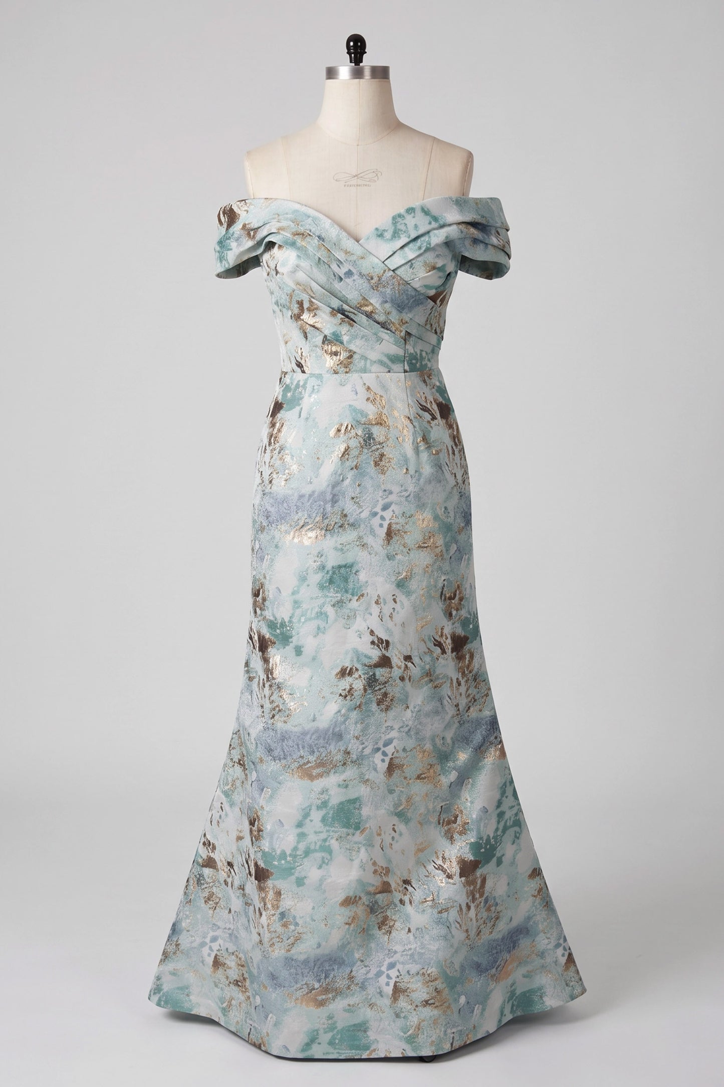 Sheath-Column Floor Length Jacquard Mother of the Bride Dress CM0416