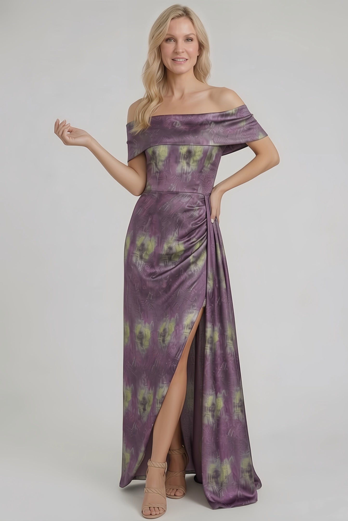 Sheath-Column Floor Length Jacquard Mother of the Bride Dress CM0420