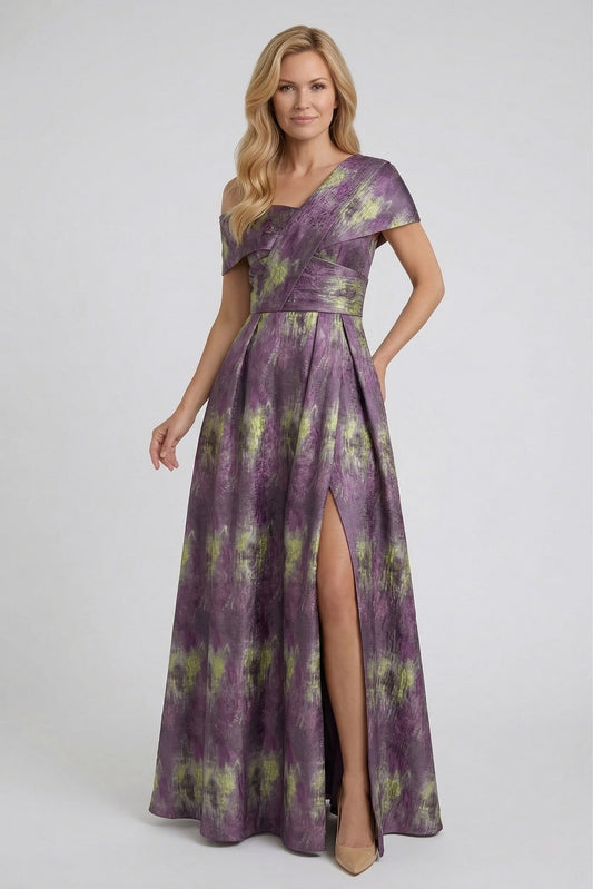 A-Line Floor Length Jacquard Mother of the Bride Dress CM0422