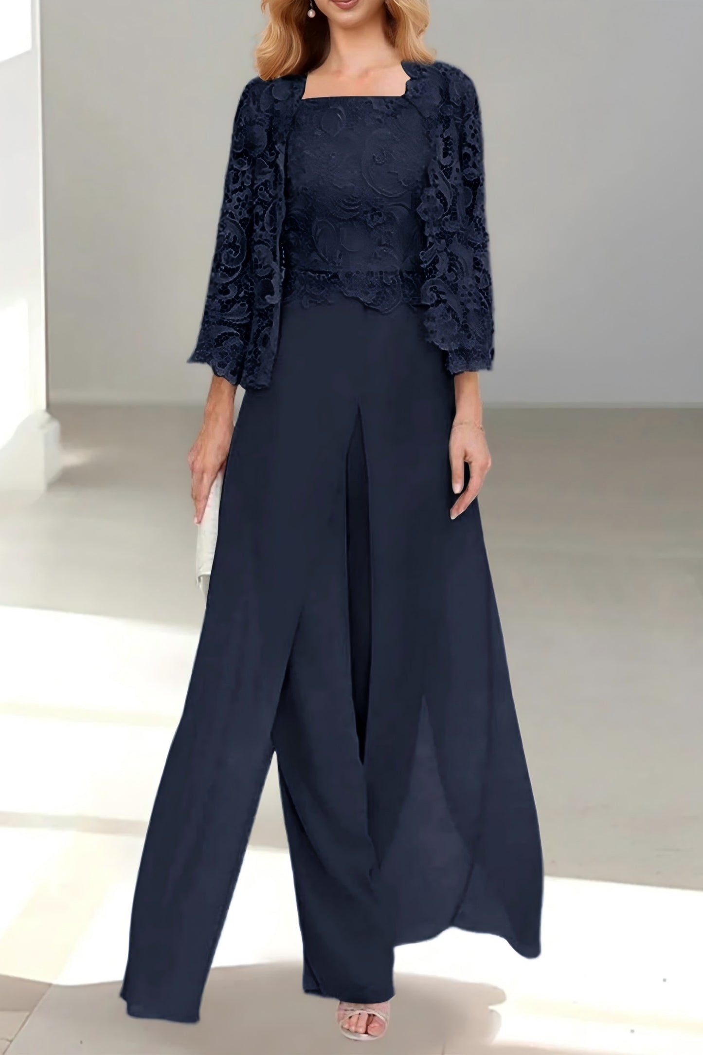 A-Line Floor Length Chiffon Mother of the Bride Dress CM0431