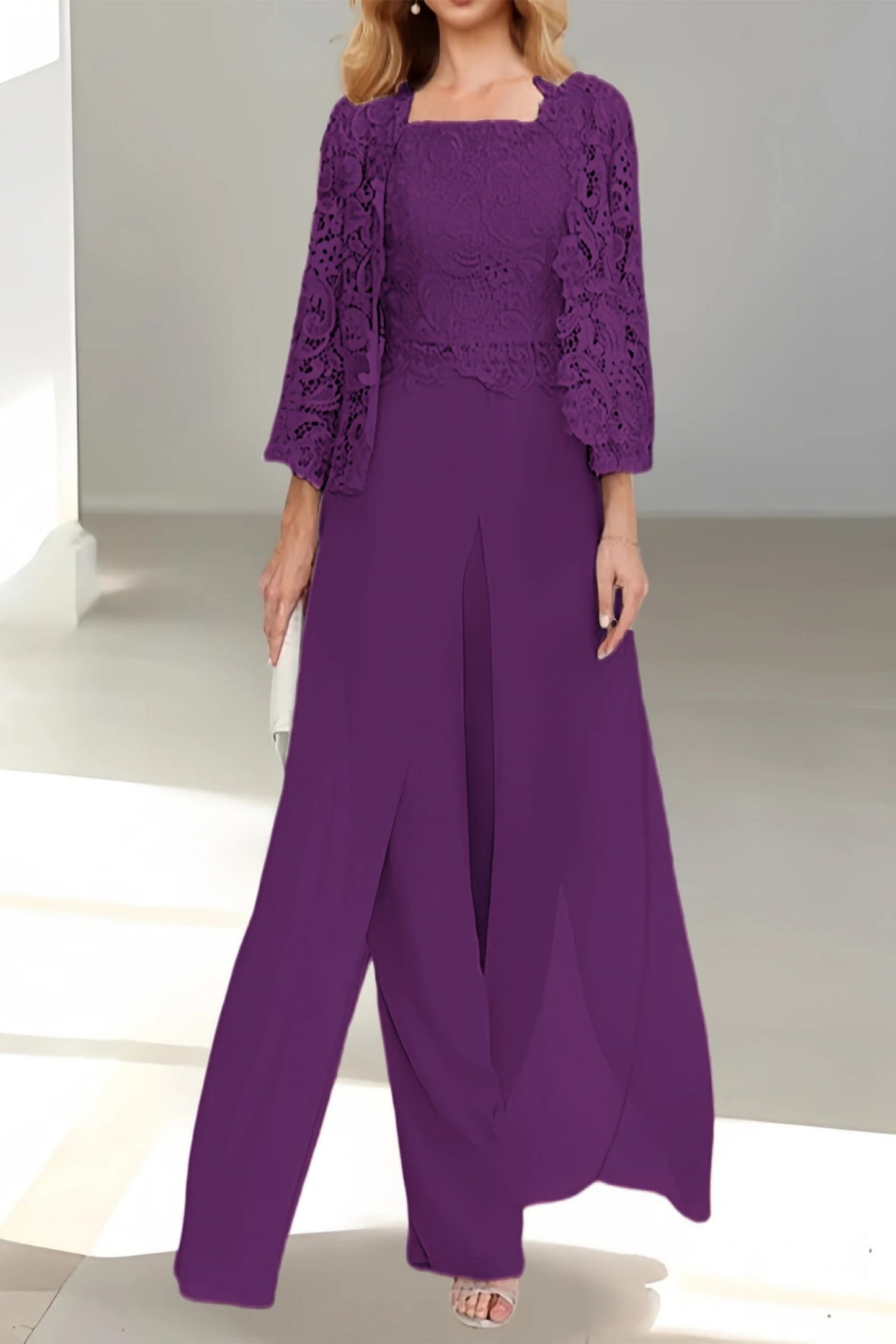 A-Line Floor Length Chiffon Mother of the Bride Dress CM0431