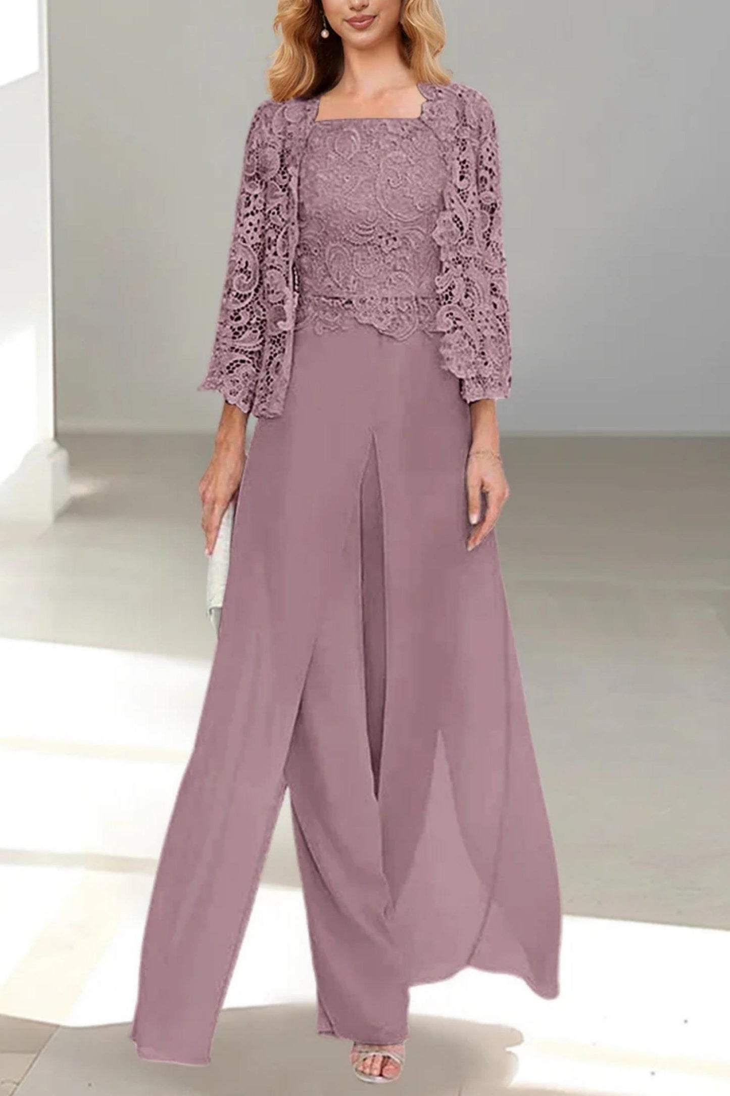A-Line Floor Length Chiffon Mother of the Bride Dress CM0431