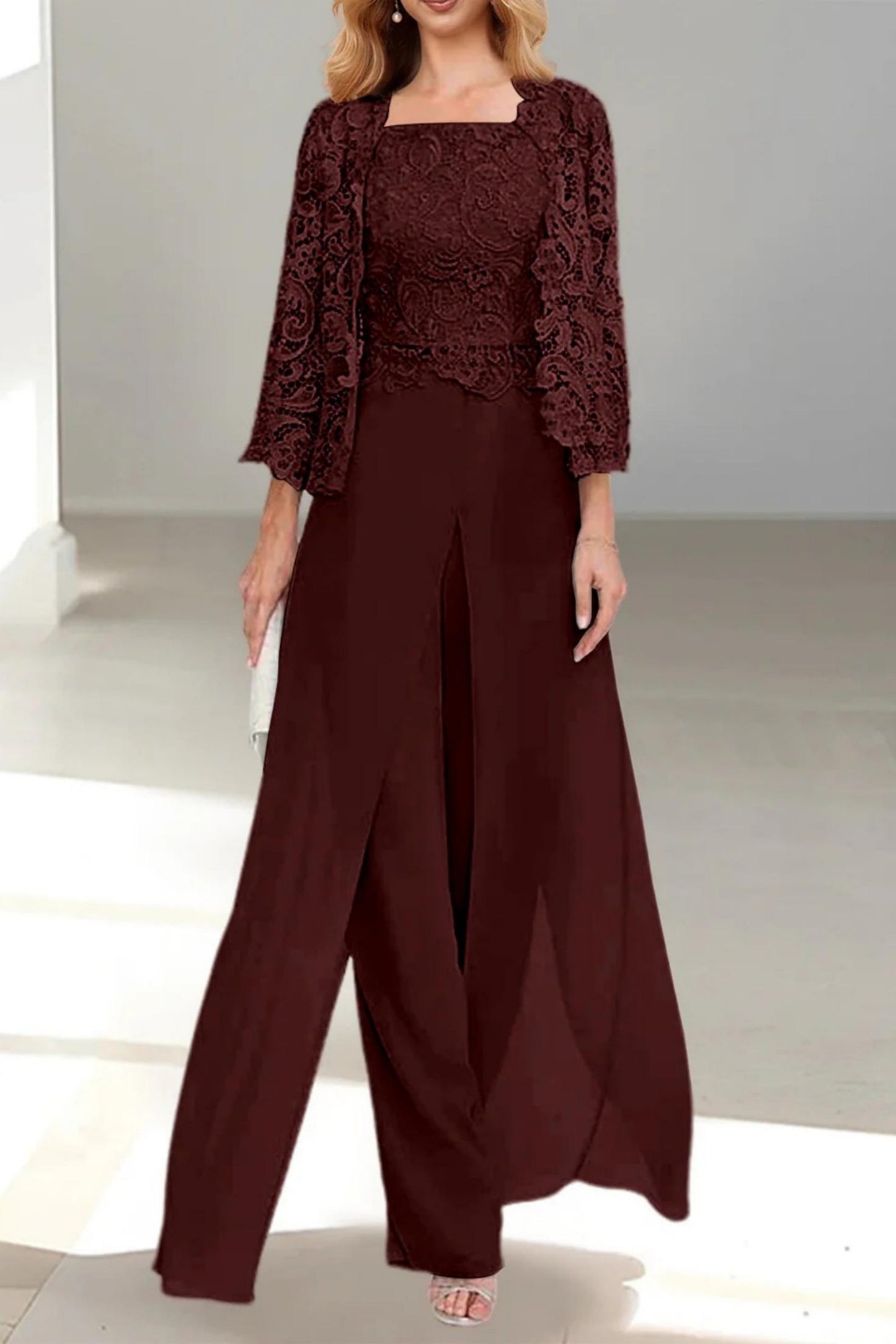 A-Line Floor Length Chiffon Mother of the Bride Dress CM0431
