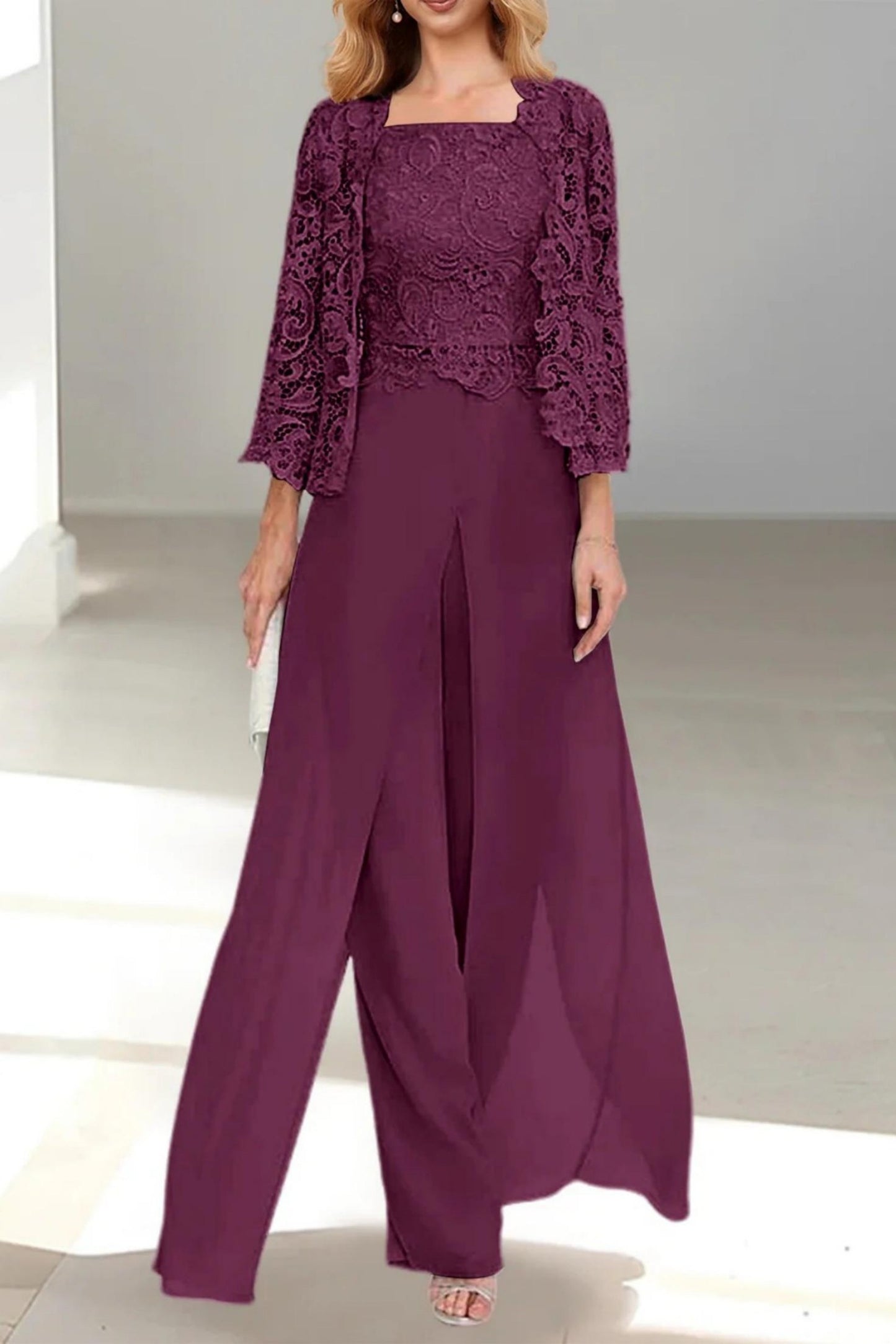 A-Line Floor Length Chiffon Mother of the Bride Dress CM0431