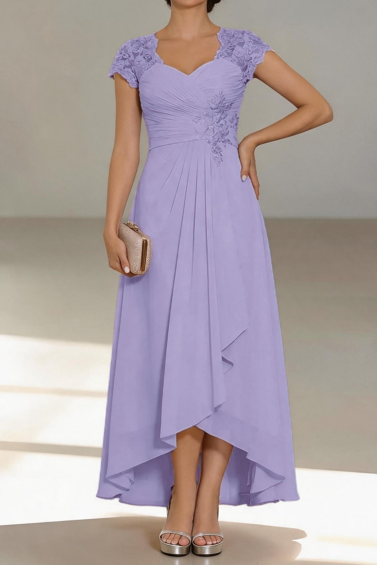 A-Line Tea Length Chiffon Mother of the Bride Dress CM0435