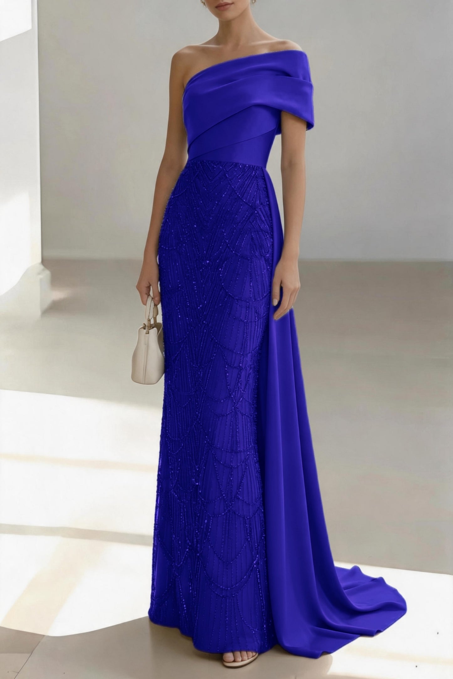 Sheath-Column Floor Length Satin Mother of the Bride Dress CM0438