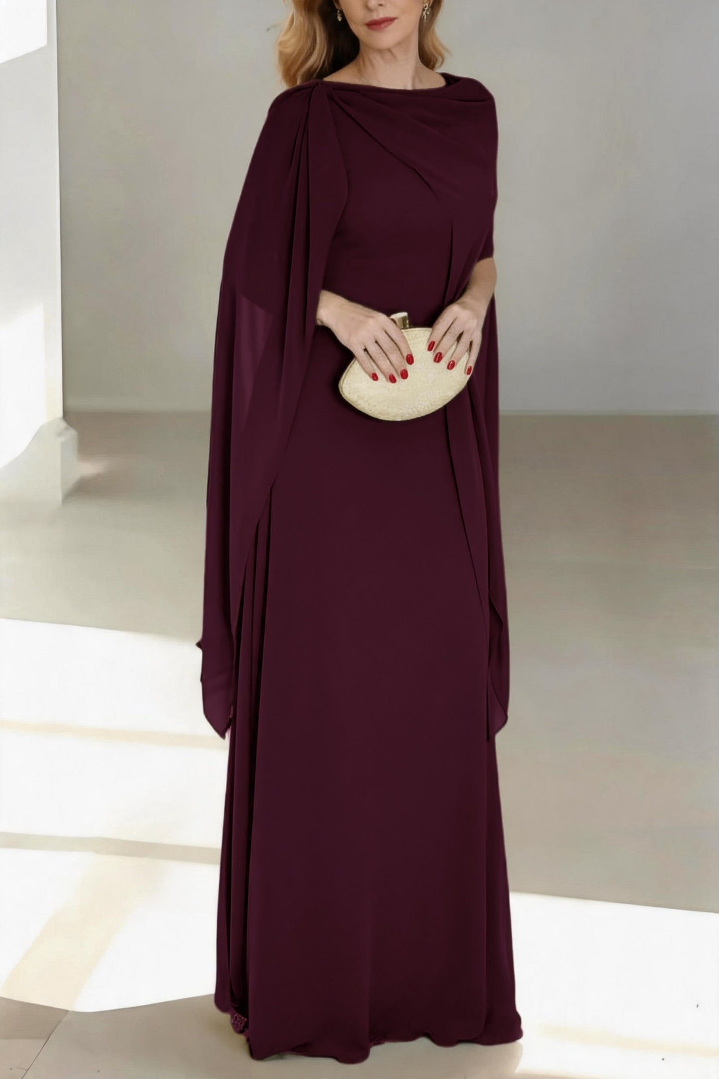 A-Line Floor Length Chiffon Mother of the Bride Dress CM0439