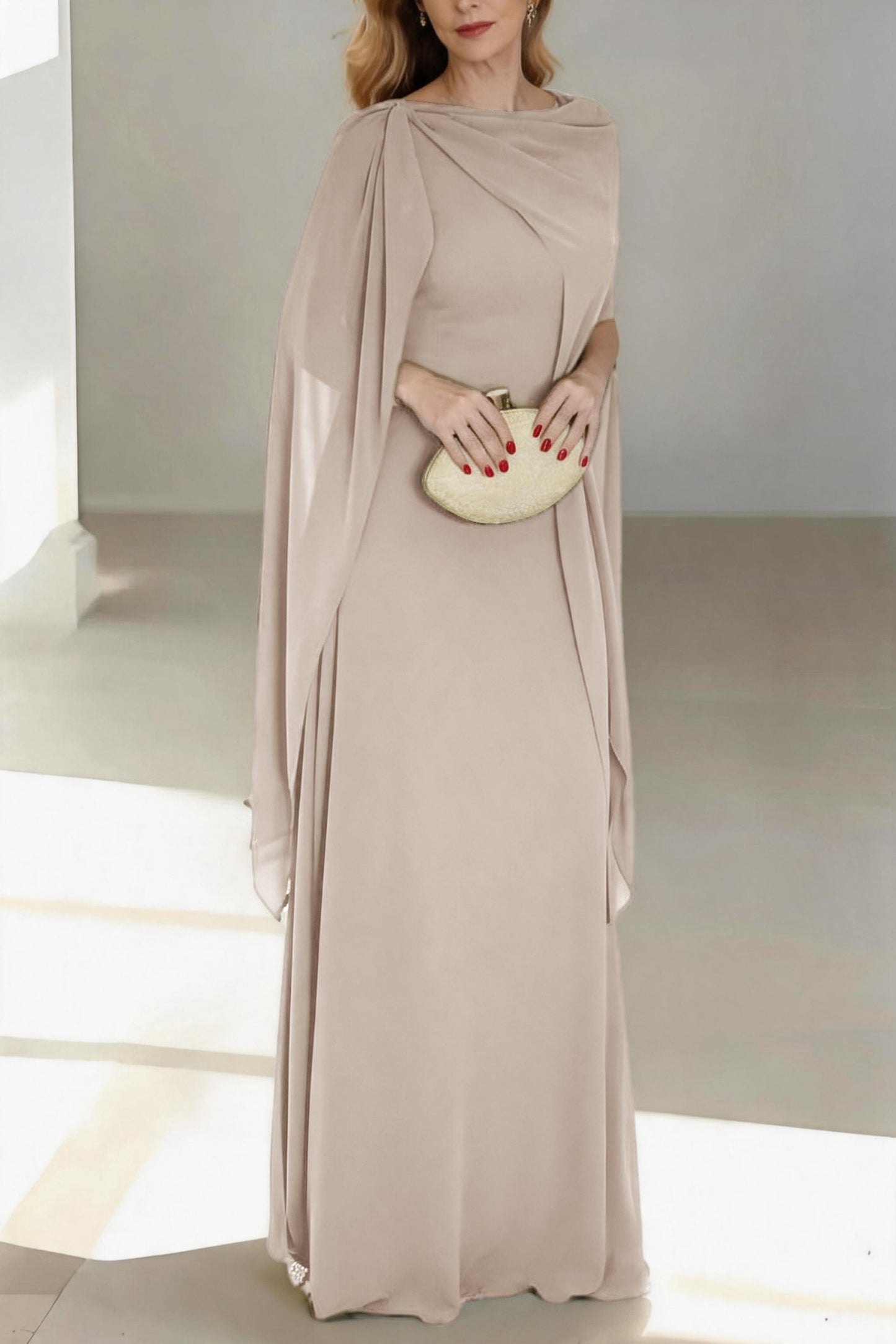 A-Line Floor Length Chiffon Mother of the Bride Dress CM0439