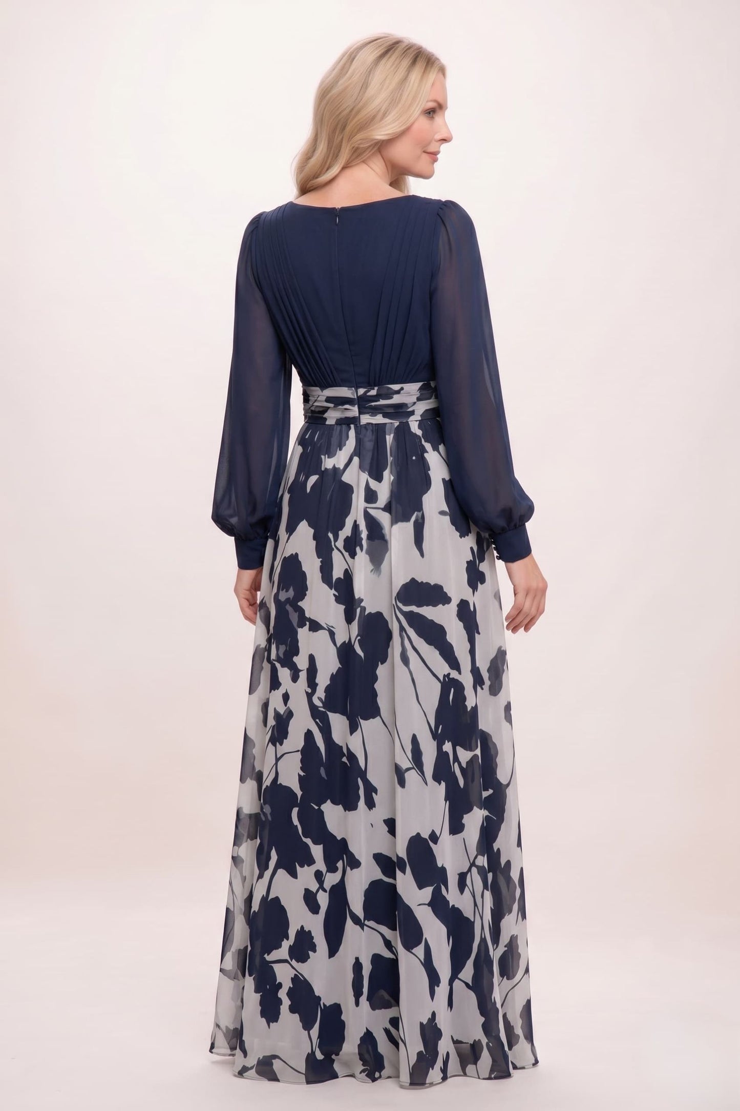 A-Line Maxi Printed Chiffon Mother of the Bride Dress CM0447