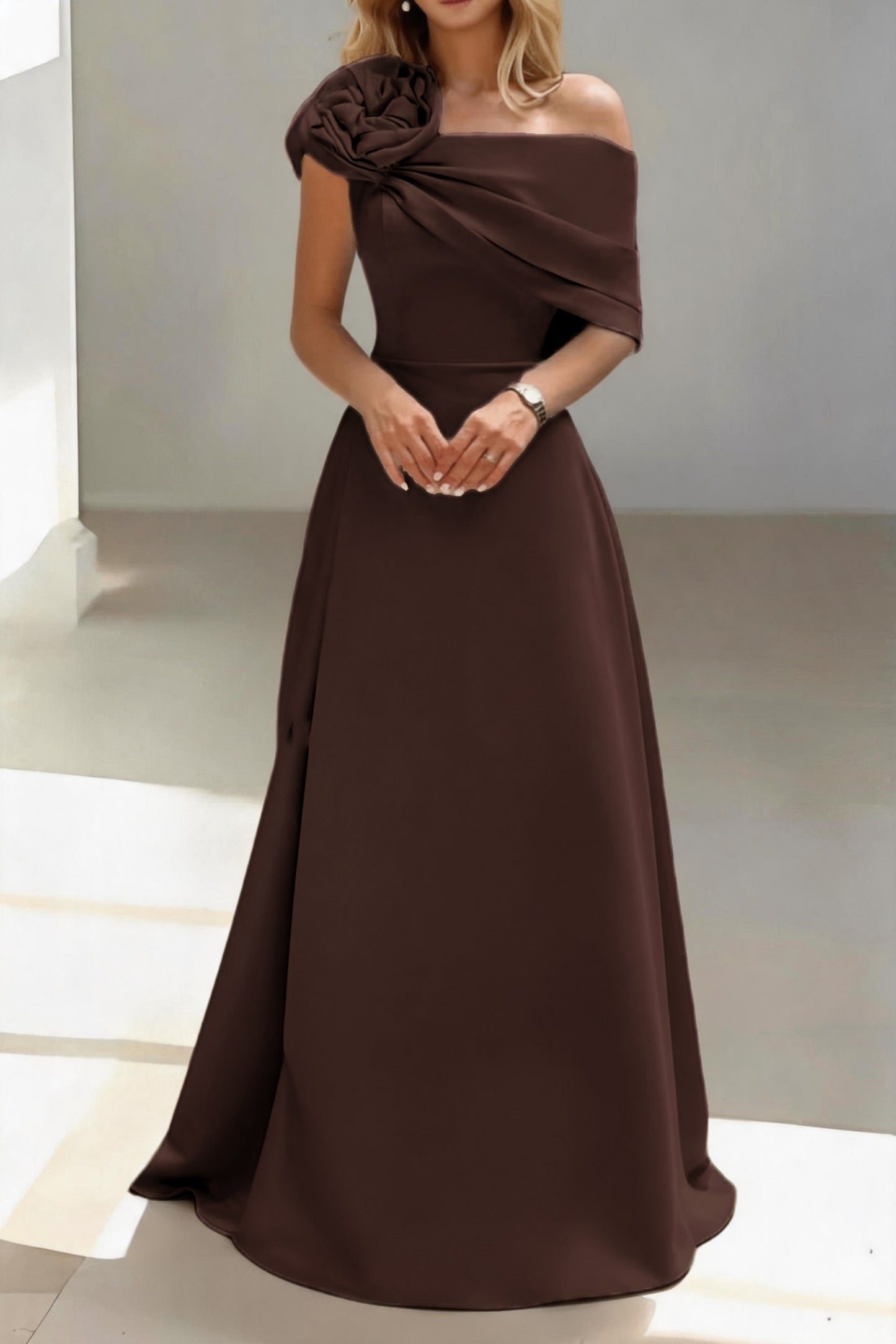 A-Line Floor Length Chiffon Mother of the Bride Dress CM0452