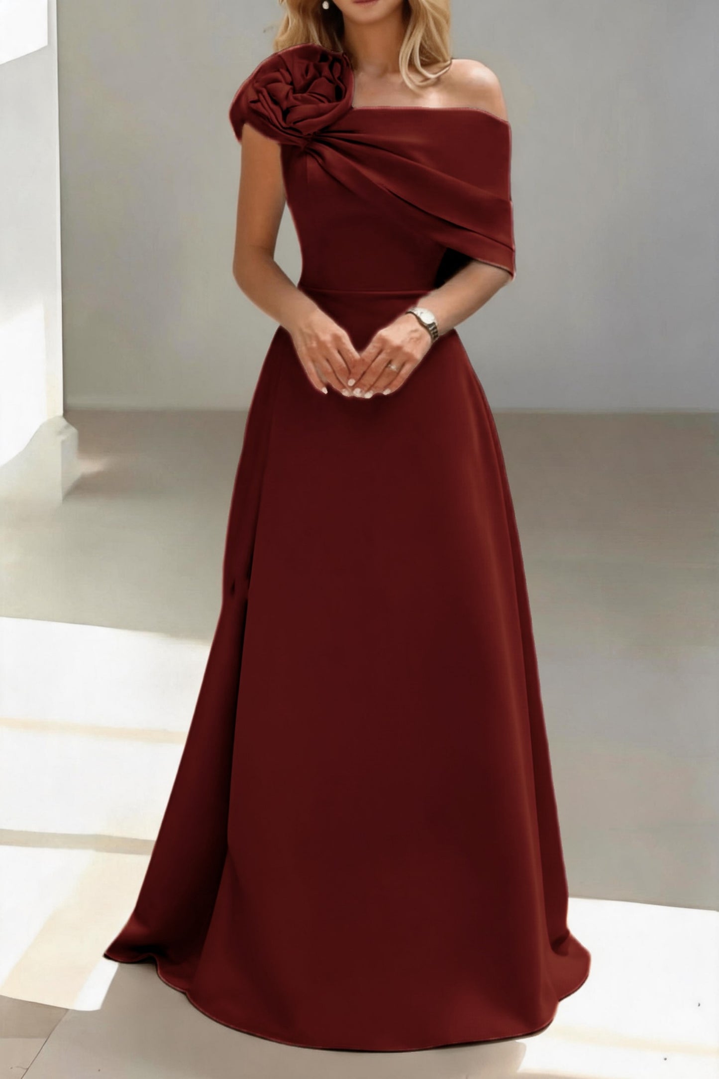 A-Line Floor Length Chiffon Mother of the Bride Dress CM0452