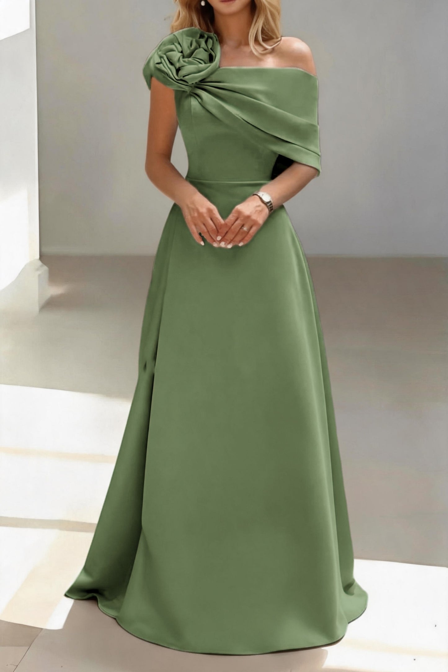 A-Line Floor Length Chiffon Mother of the Bride Dress CM0452
