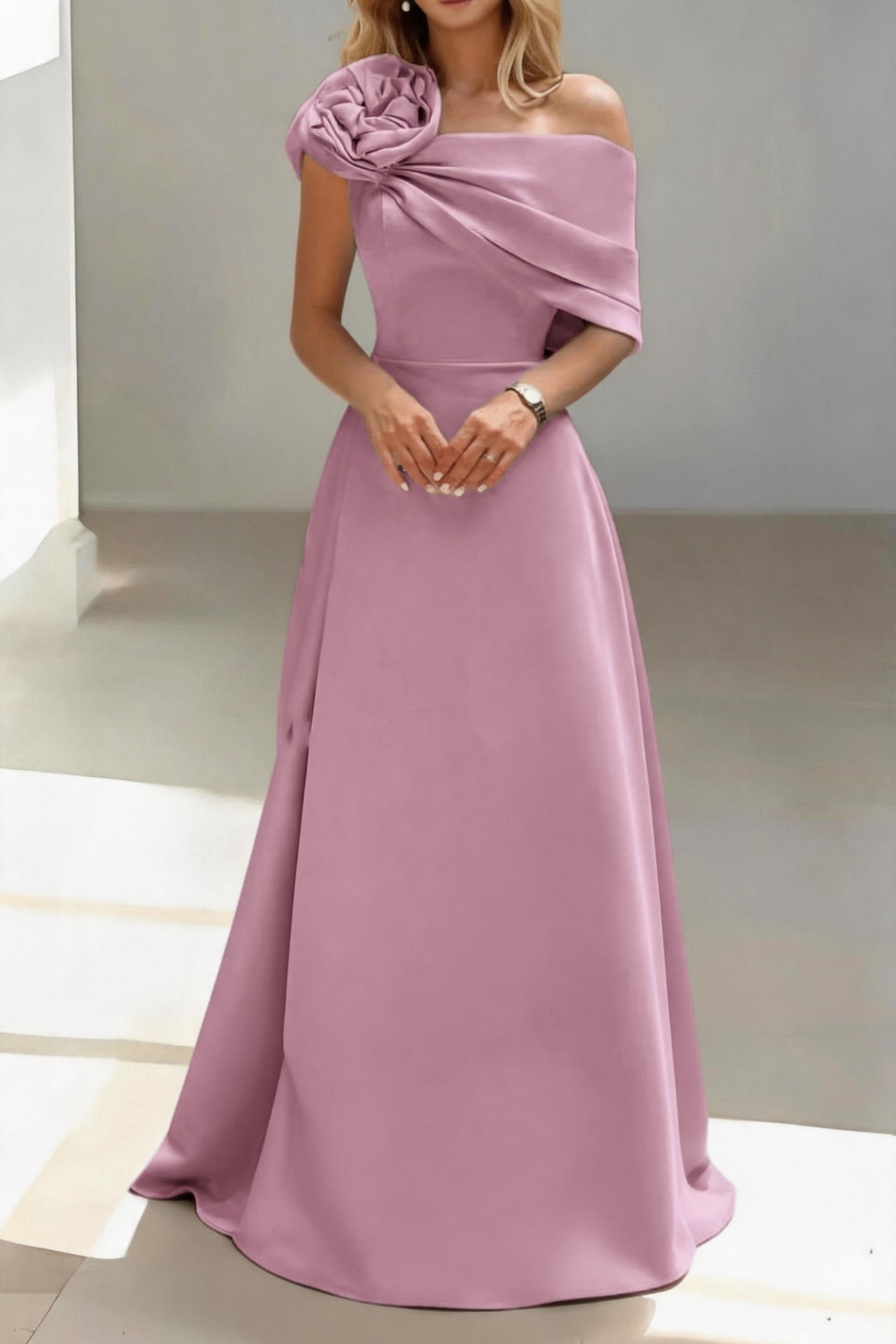 A-Line Floor Length Chiffon Mother of the Bride Dress CM0452